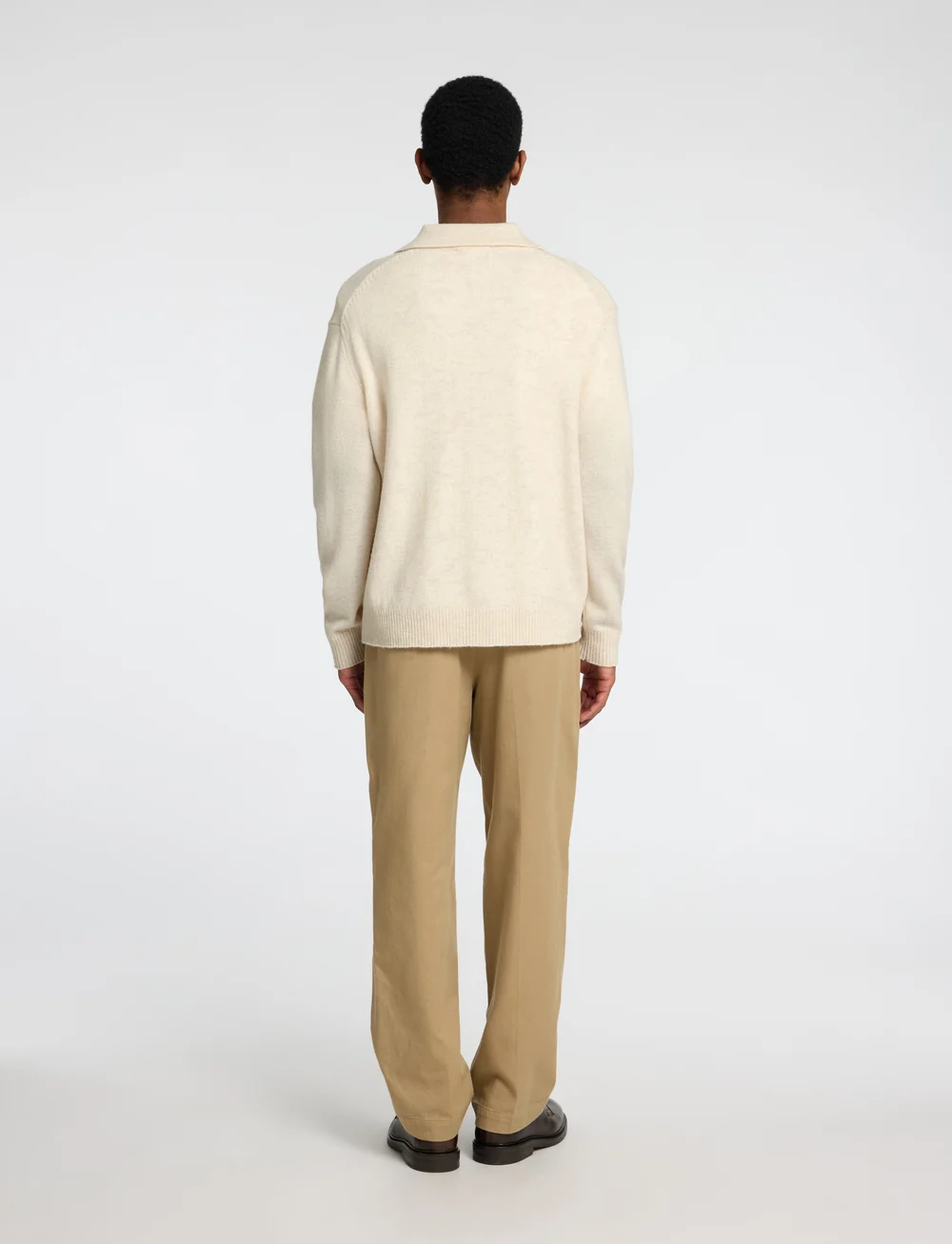Selected - SLHREUBEN LS KNIT RELAXED POLO - stickade pikéer - egret - 2