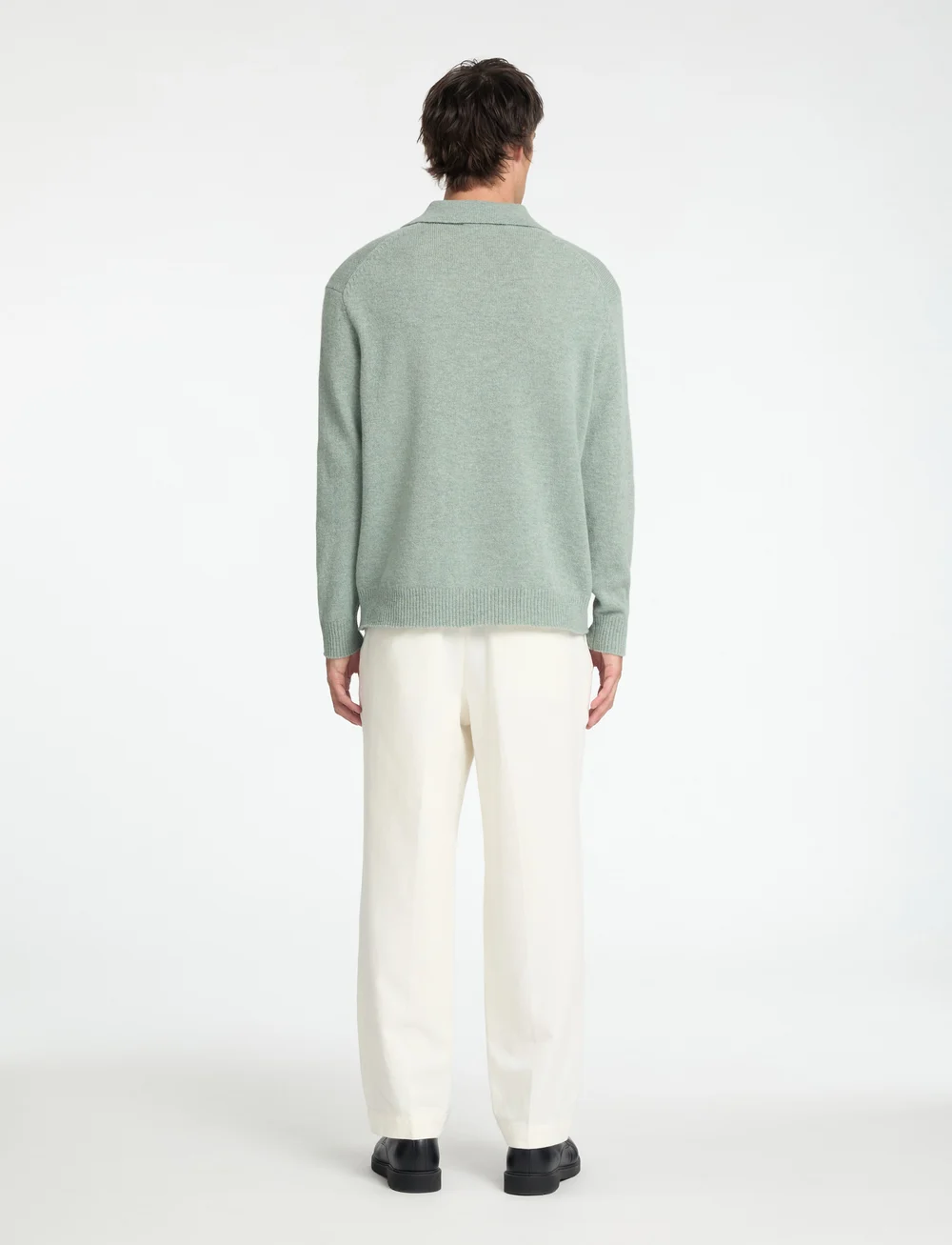 Selected - SLHREUBEN LS KNIT RELAXED POLO - stickade pikéer - iceberg green - 2