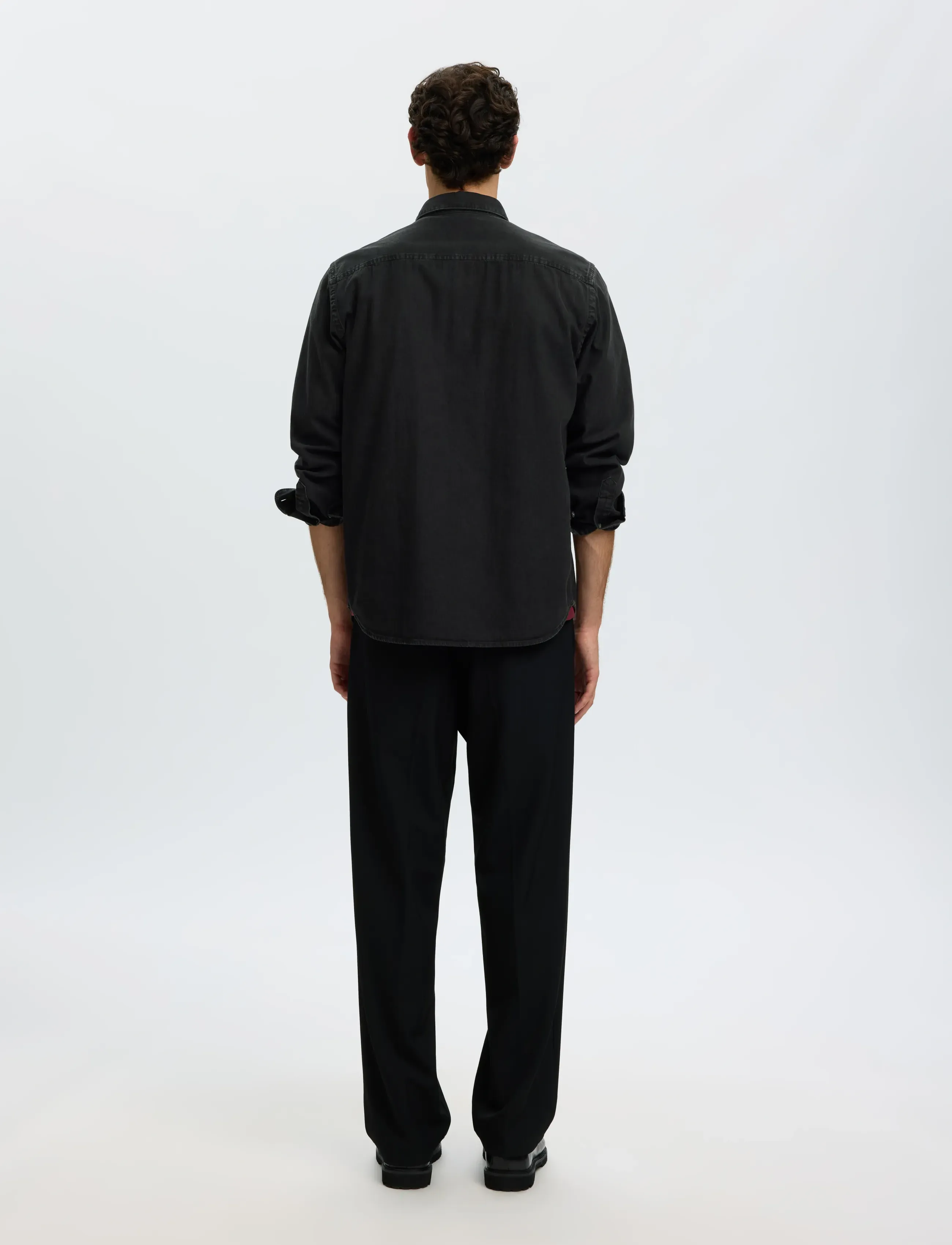Selected - SLMREGCLAUS CARLO DENIM LS SHIRT NOOS - denimskjorter - black denim - 2