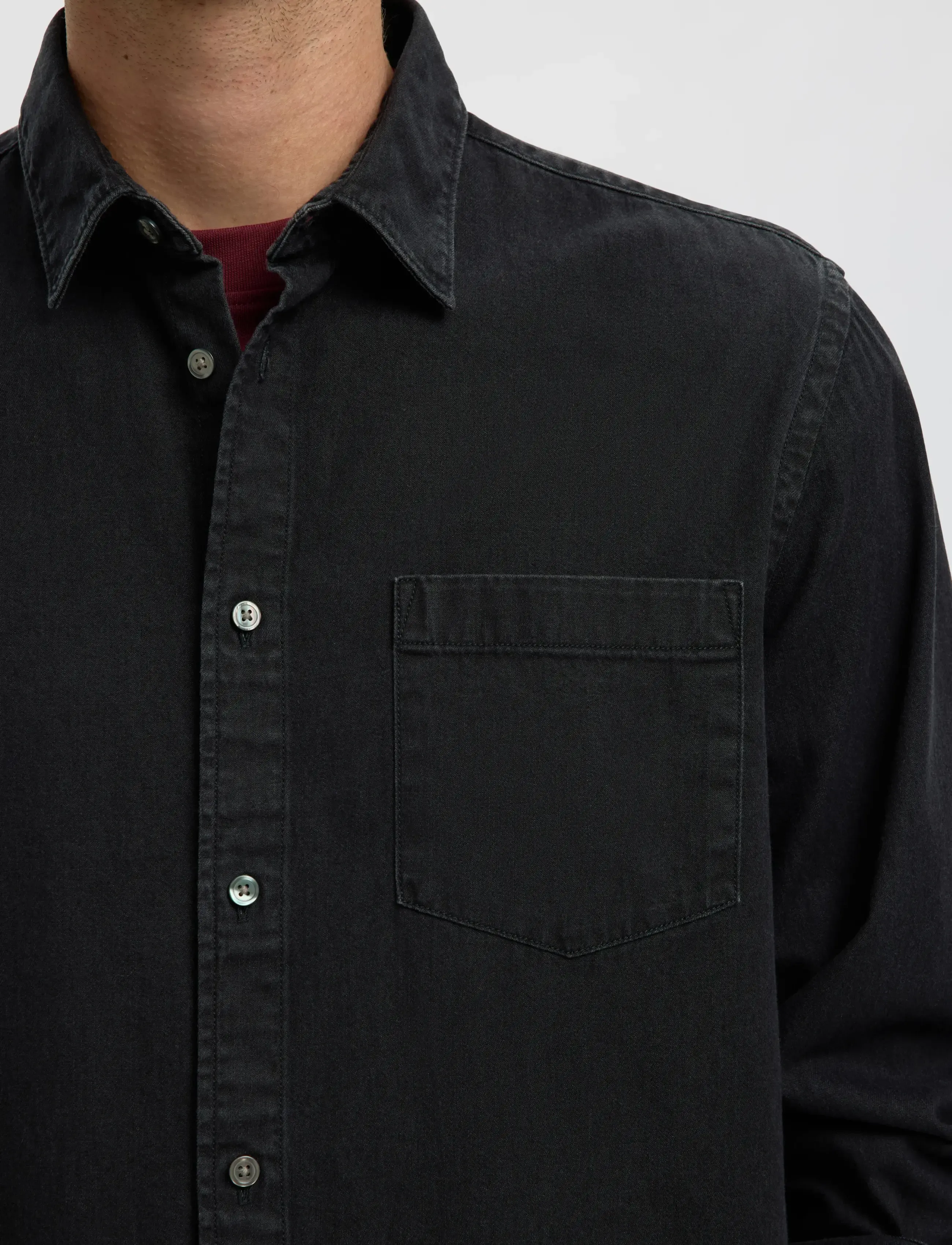 Selected - SLMREGCLAUS CARLO DENIM LS SHIRT NOOS - denimskjorter - black denim - 4