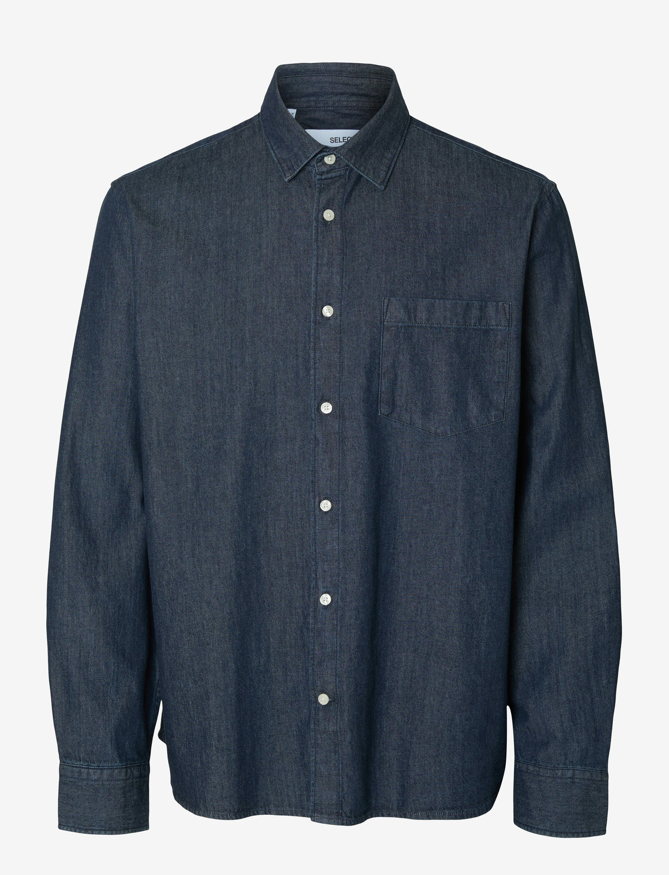 Selected - SLHREGCARLO DENIM LS SHIRT NOOS - jeansskjortor - dark blue denim - 1