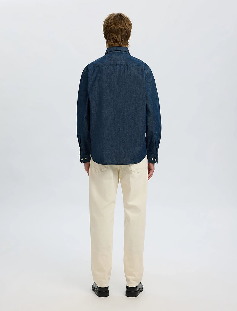 Selected - SLHREGCARLO DENIM LS SHIRT NOOS - jeanshemden - dark blue denim - 2