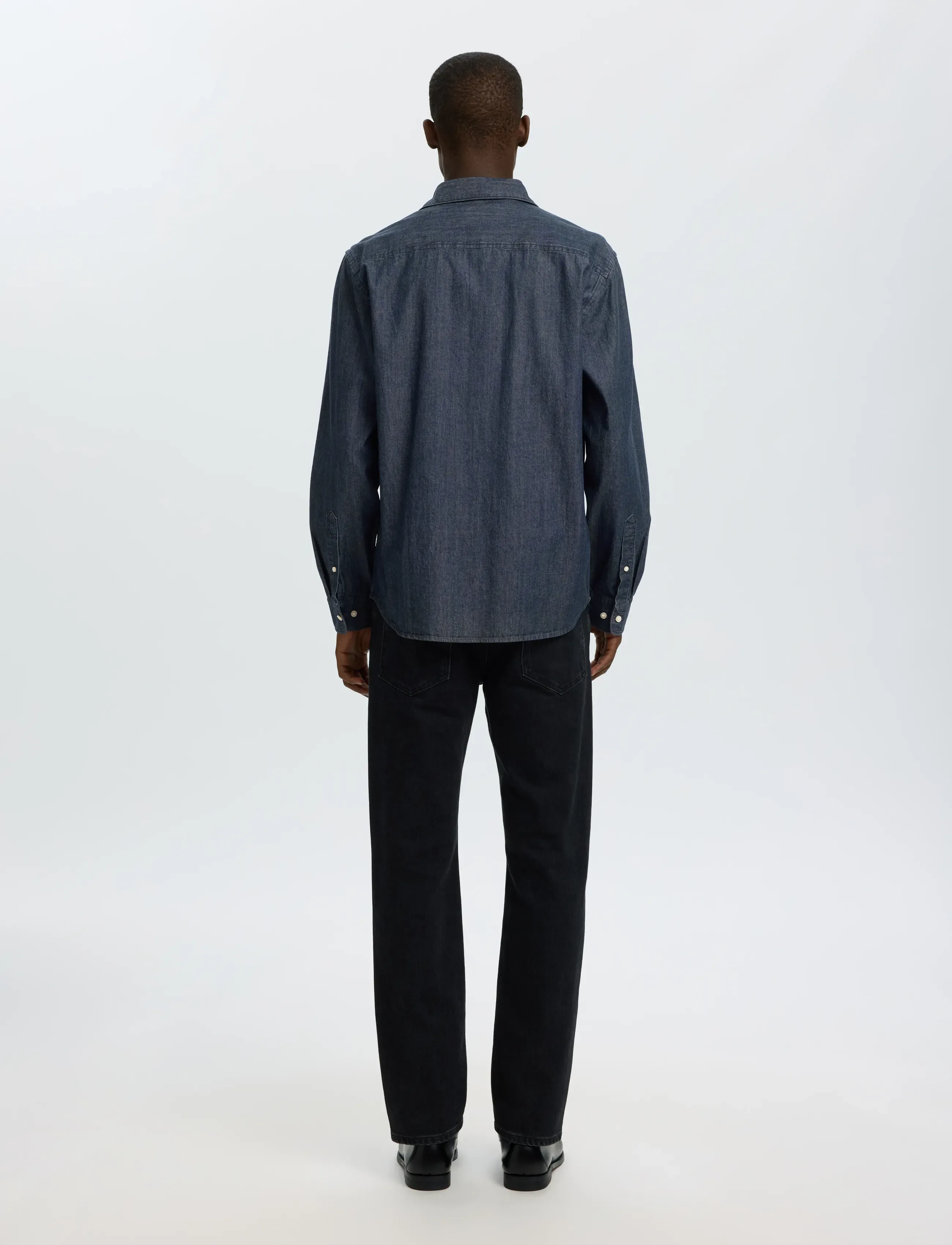 Selected - SLMCLAUS-CARLO REG DENIM LS SHIRT NOOS - denimskjorter - dark blue denim - 2