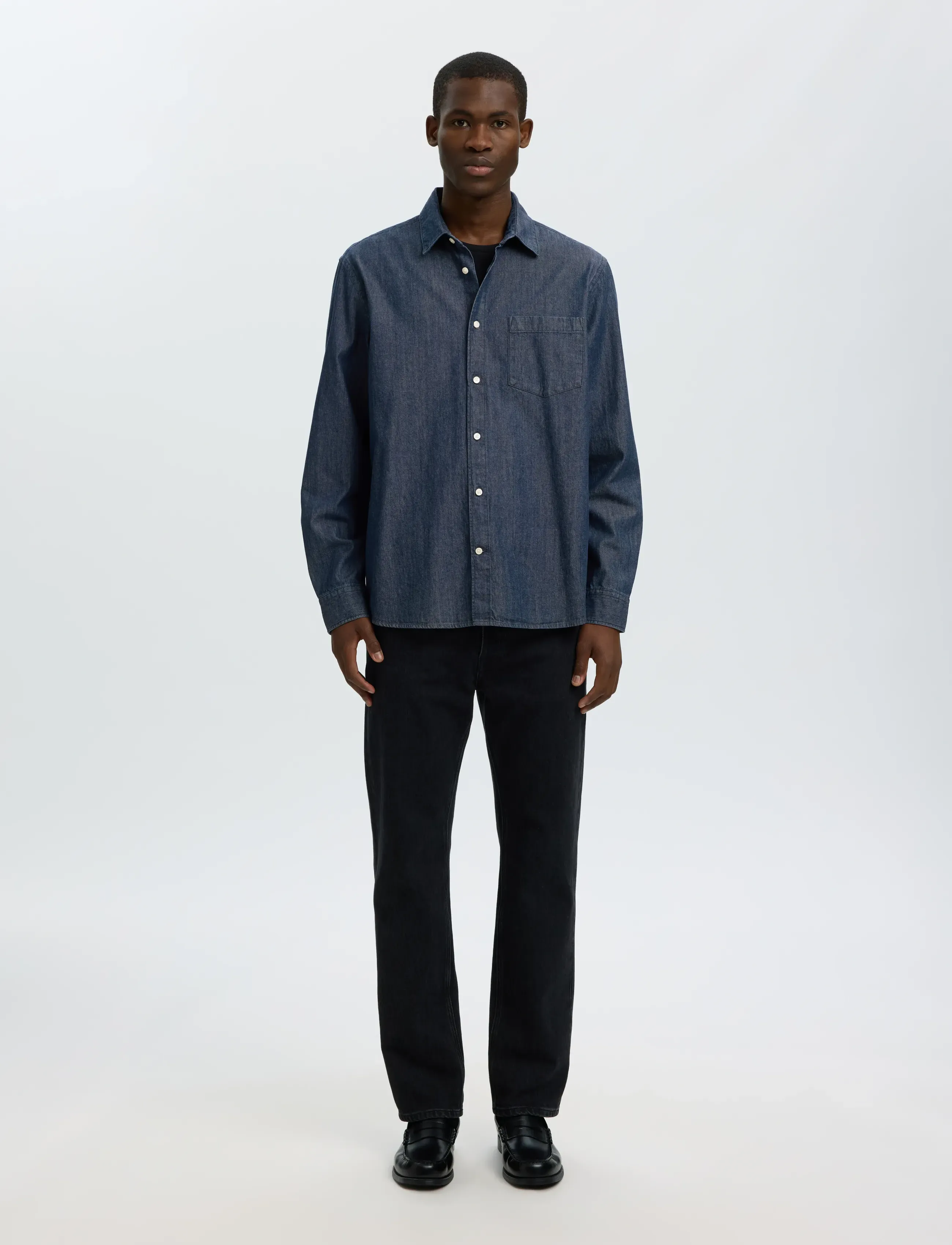 Selected - SLMCLAUS-CARLO REG DENIM LS SHIRT NOOS - denimskjorter - dark blue denim - 3