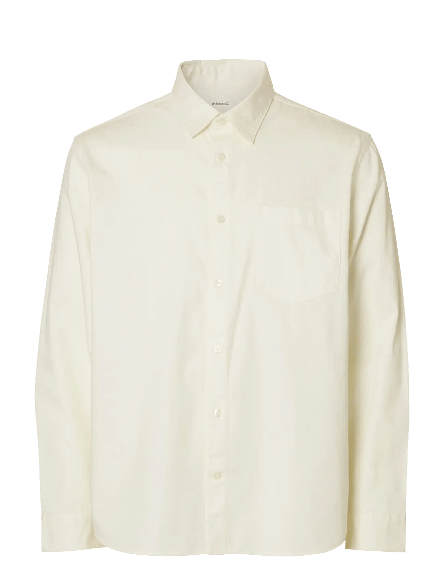 Selected - SLMCLAUS-CARLO REG DENIM LS SHIRT NOOS - denim shirts - ecru - 1