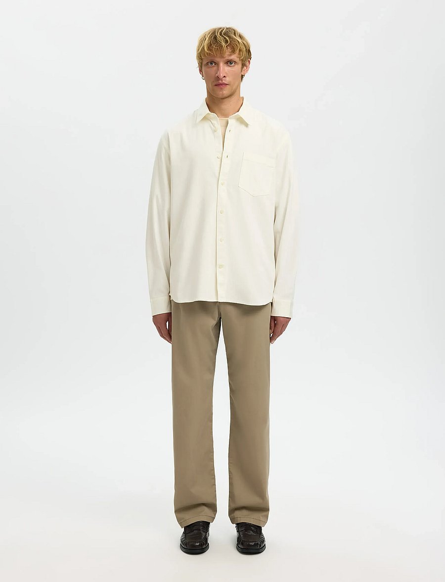Selected - SLMCLAUS-CARLO REG DENIM LS SHIRT NOOS - denim shirts - ecru - 3