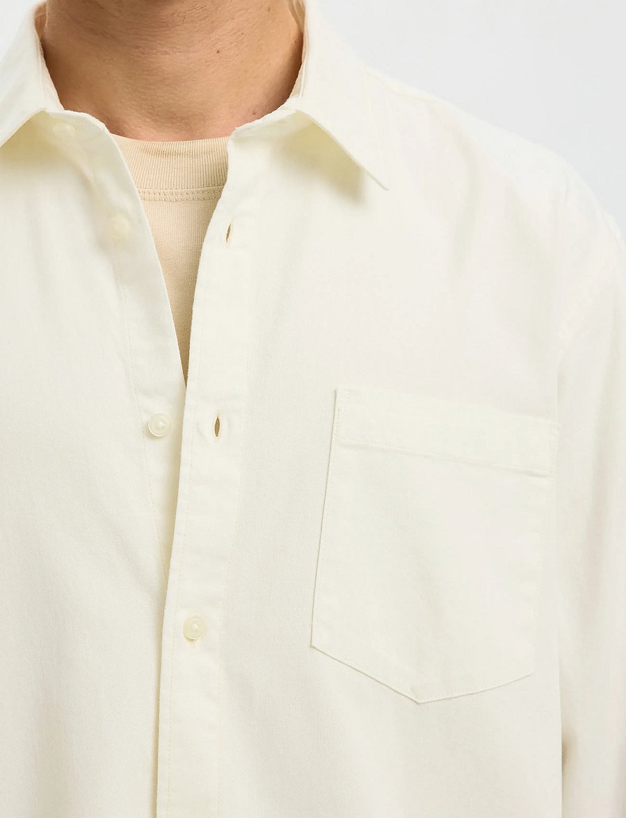 Selected - SLMCLAUS-CARLO REG DENIM LS SHIRT NOOS - denim shirts - ecru - 4