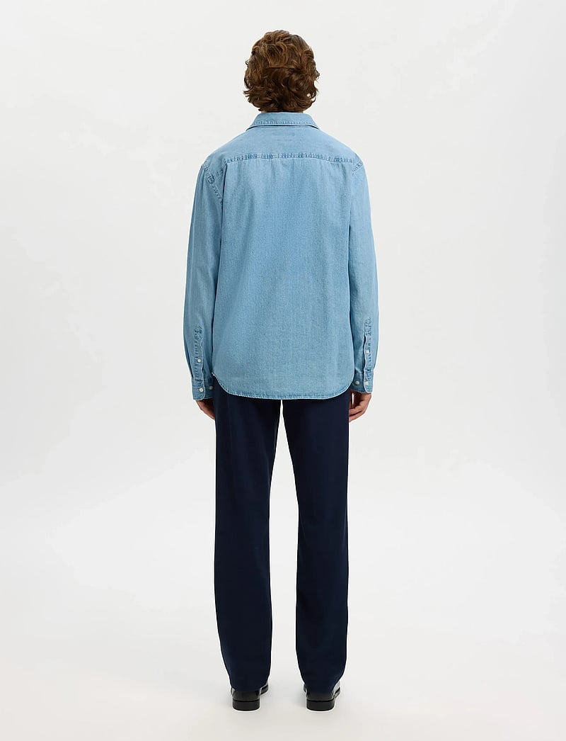 Selected - SLHREGCARLO DENIM LS SHIRT NOOS - teksasärgid - light blue denim - 2