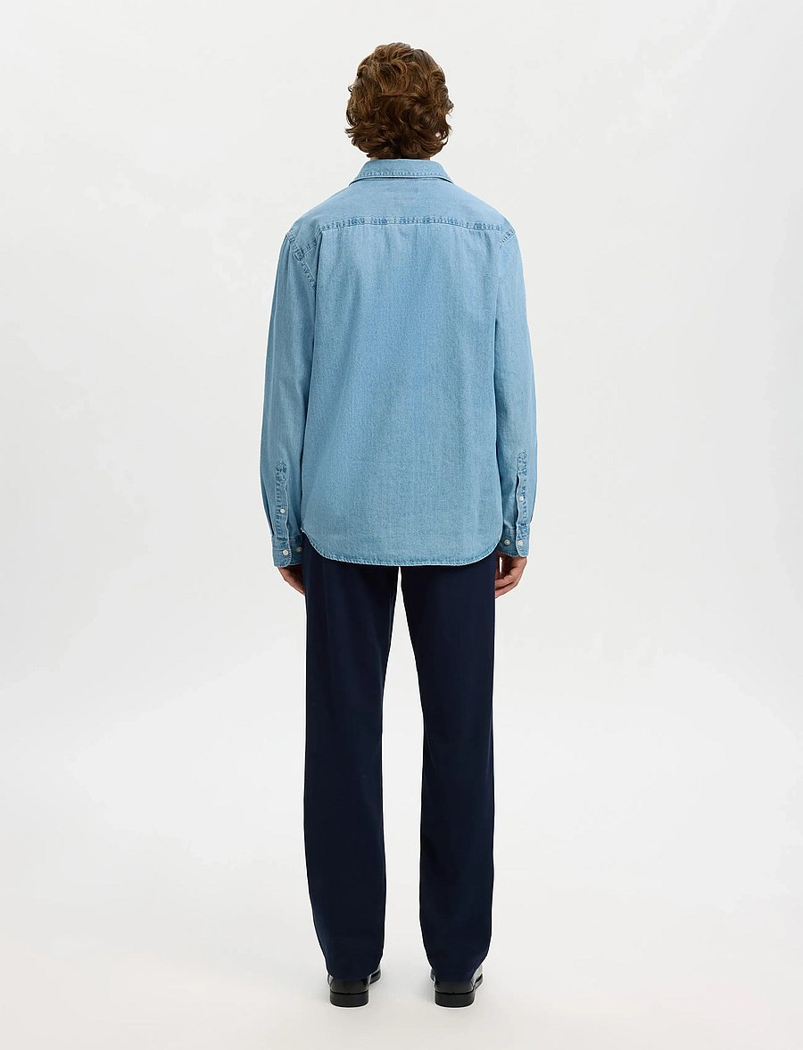 Selected - SLMCLAUS-CARLO REG DENIM LS SHIRT NOOS - jeanshemden - light blue denim - 2