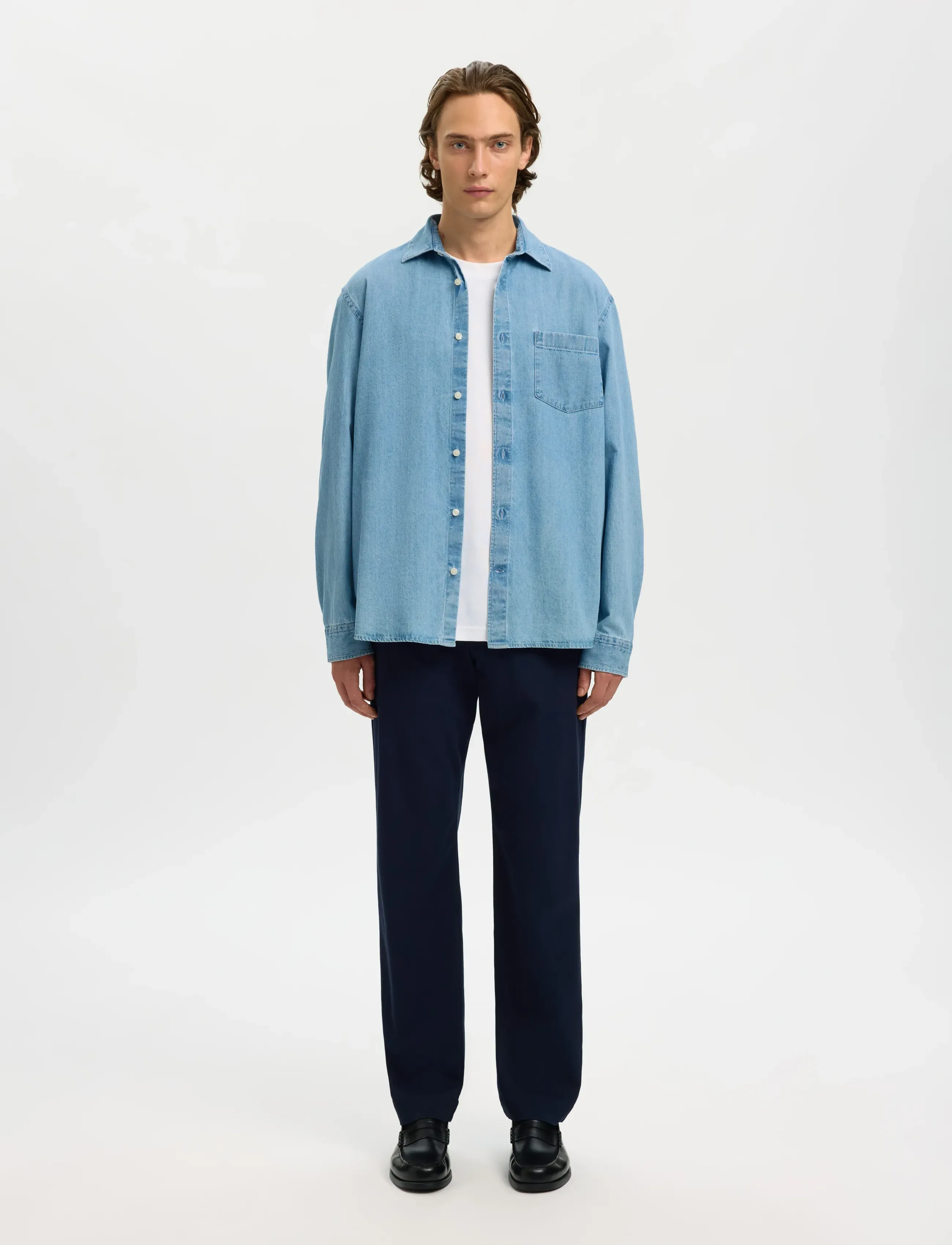 Selected - SLMCLAUS-CARLO REG DENIM LS SHIRT NOOS - chemises en jean - light blue denim - 3