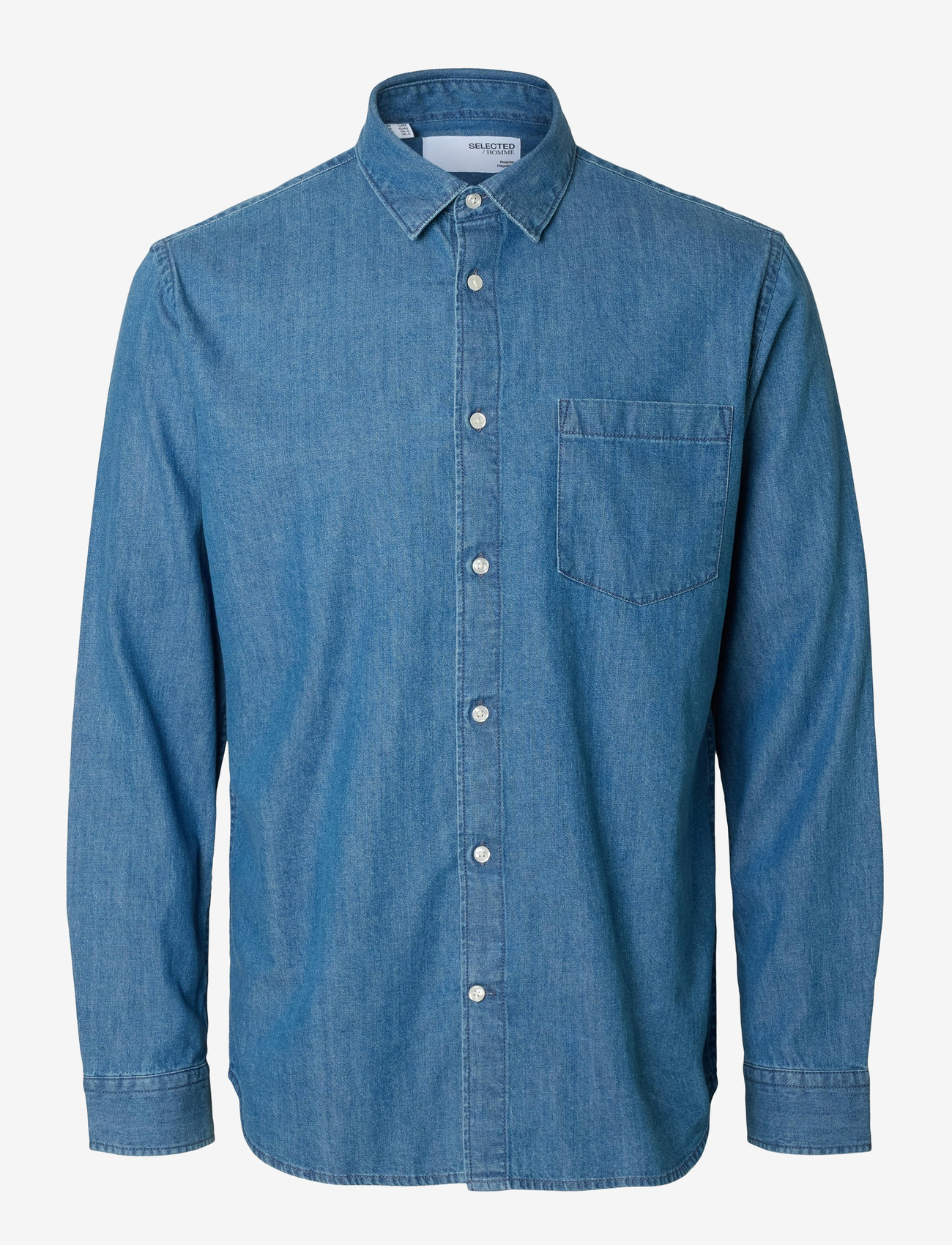 Selected - SLHREGCARLO DENIM LS SHIRT NOOS - jeansskjortor - medium blue denim - 1