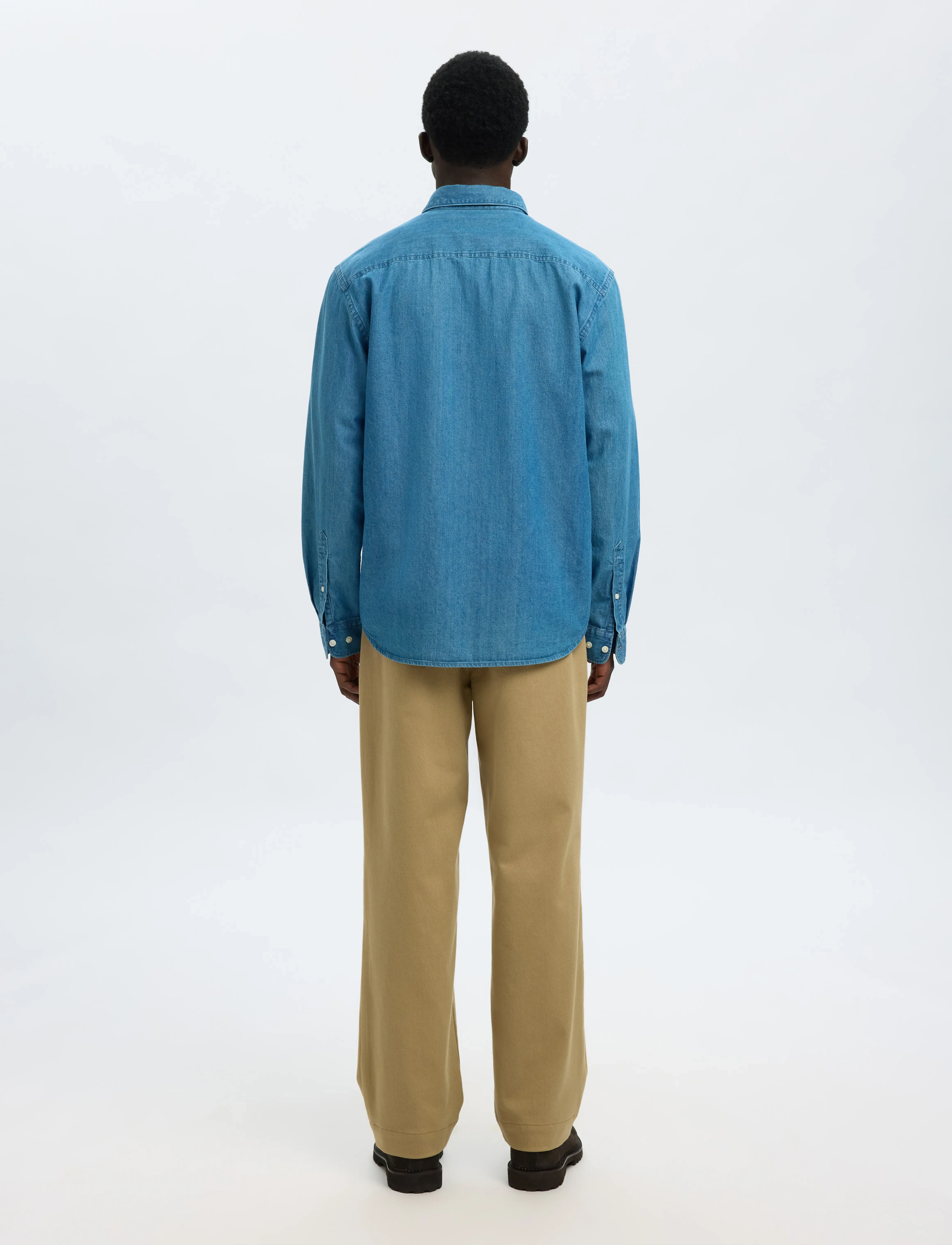 Selected - SLMREGCLAUS CARLO DENIM LS SHIRT NOOS - denimskjorter - medium blue denim - 2