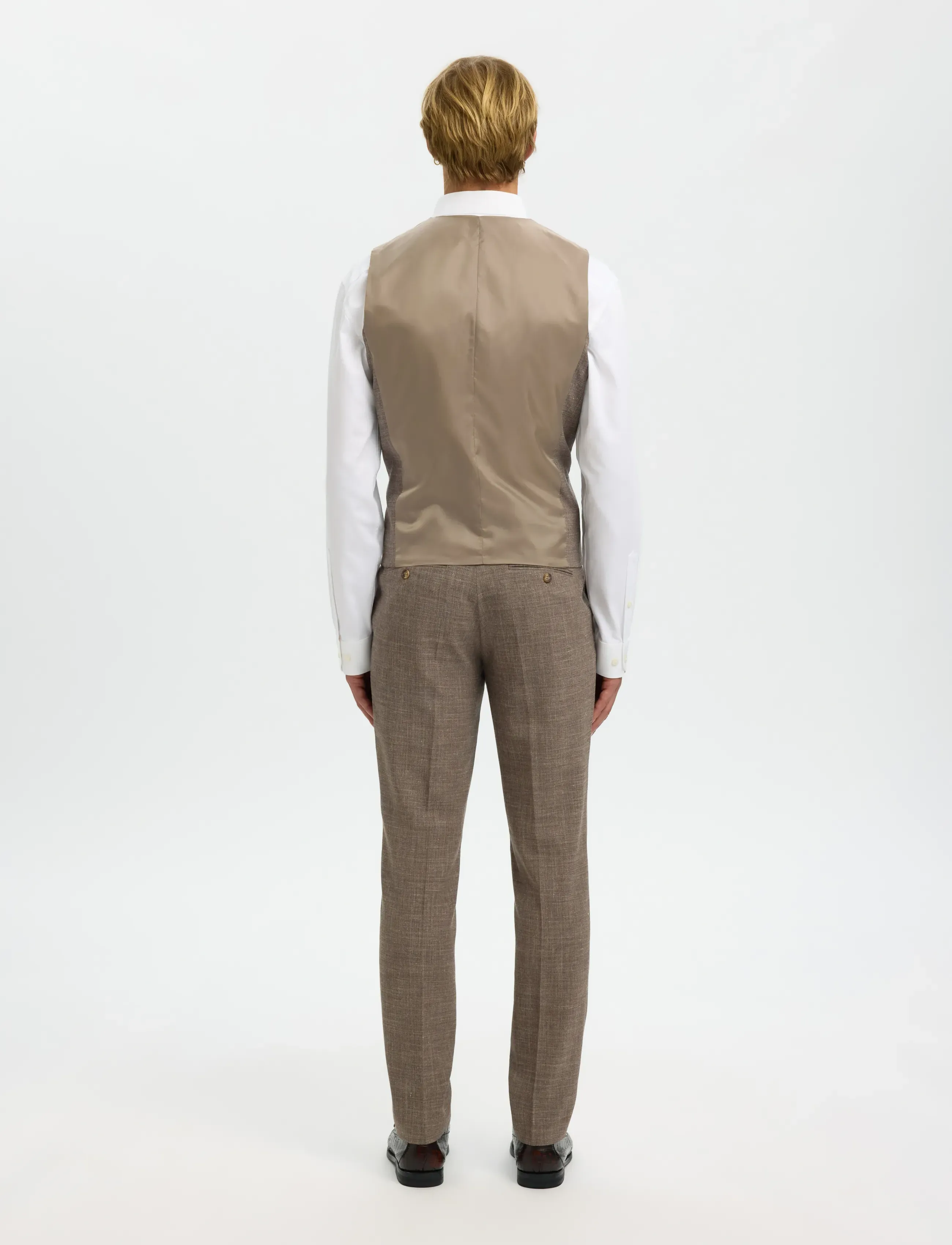 Selected - SLMSLIM-OASIS WCT - waistcoats - dark sand melange - 2