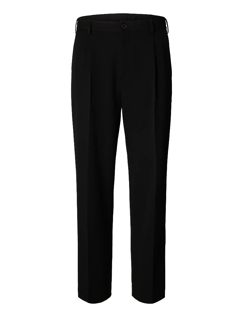 Selected - SLH220-LOOSE FINN FLEX PANTS NOOS - anzugshosen - black - 1