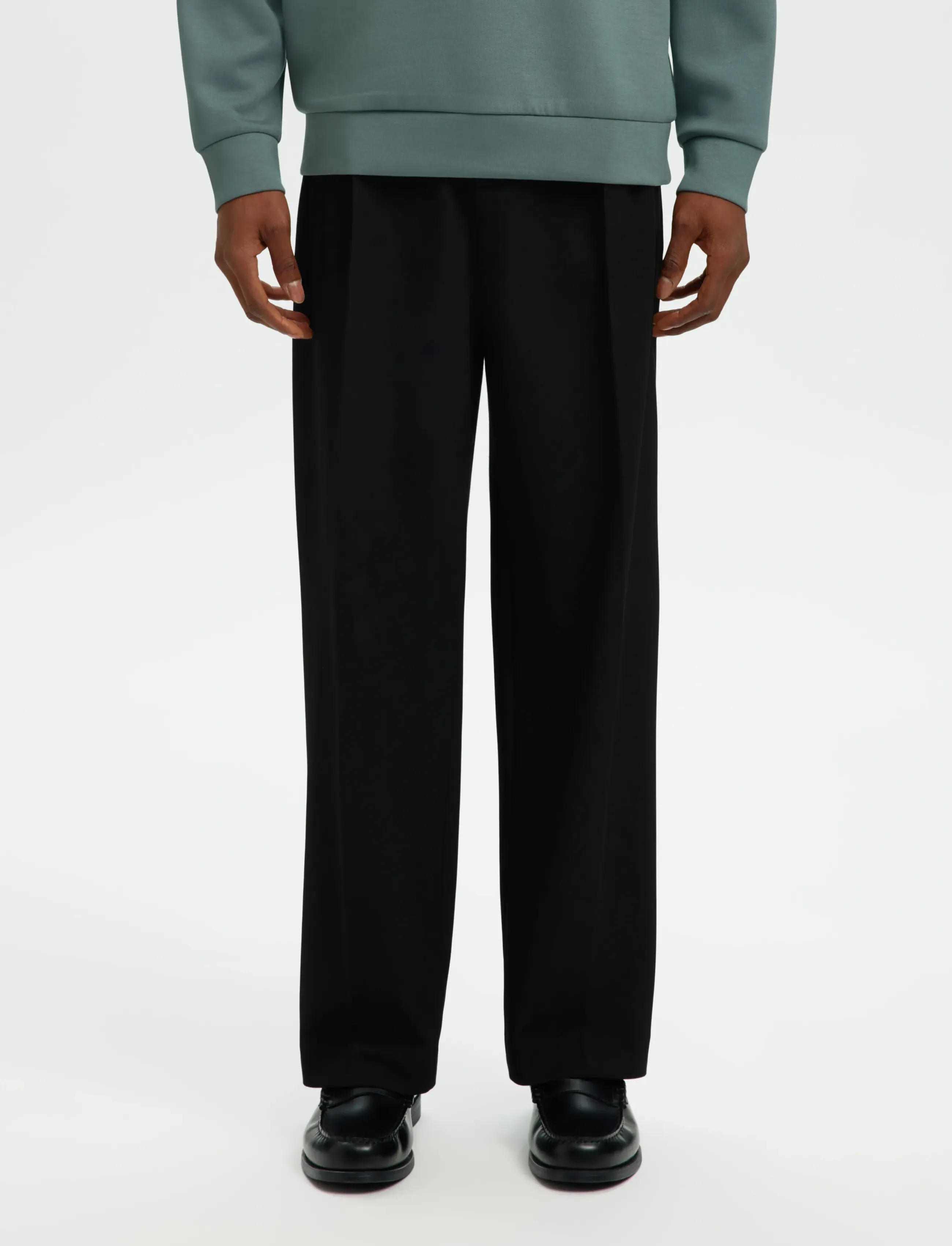 Selected SLH220-LOOSE FINN FLEX PANTS NOOS - Anzüge & Sakkos - BLACK / black