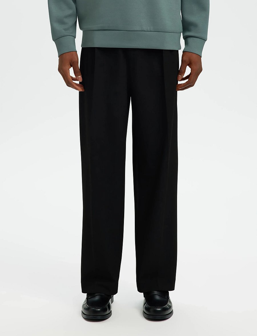 Selected - SLM220-LOOSE FINN FLEX PANTS NOOS - anzugshosen - black - 0