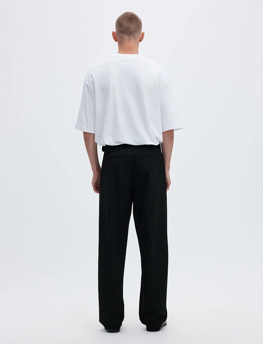 Selected - SLM220-LOOSE FINN FLEX PANTS NOOS - anzugshosen - black - 2