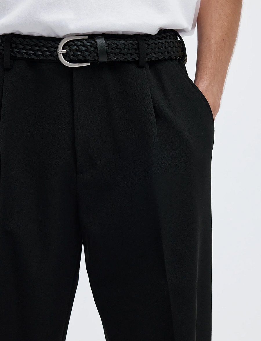 Selected - SLM220-LOOSE FINN FLEX PANTS NOOS - anzugshosen - black - 4