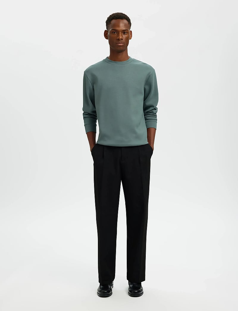 Selected - SLH220-LOOSE FINN FLEX PANTS NOOS - anzugshosen - black - 5