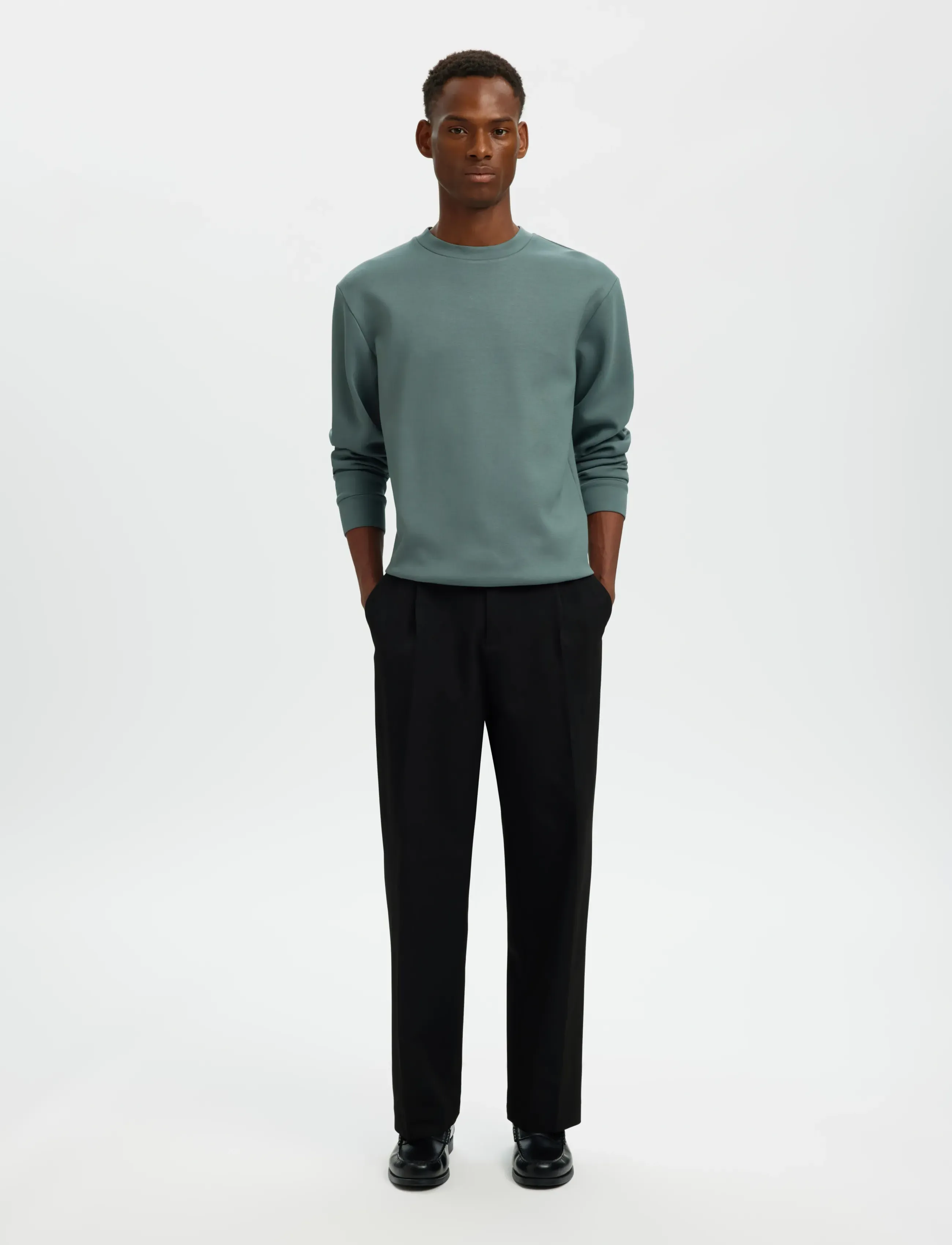 Selected - SLM220-LOOSE FINN FLEX PANTS NOOS - anzugshosen - black - 5