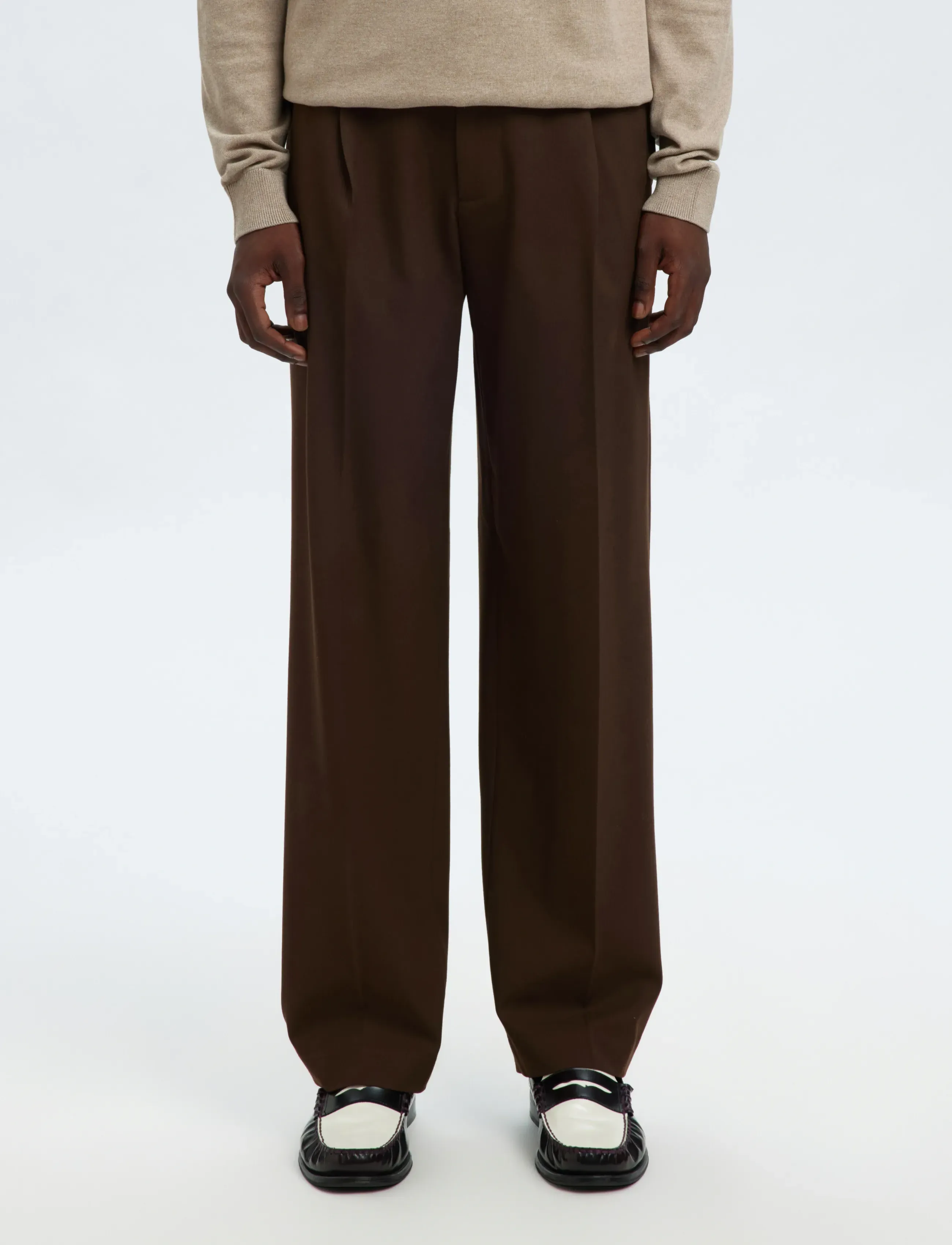 Selected SLH220-LOOSE FINN FLEX PANTS NOOS - Hosen - DEMITASSE / brown