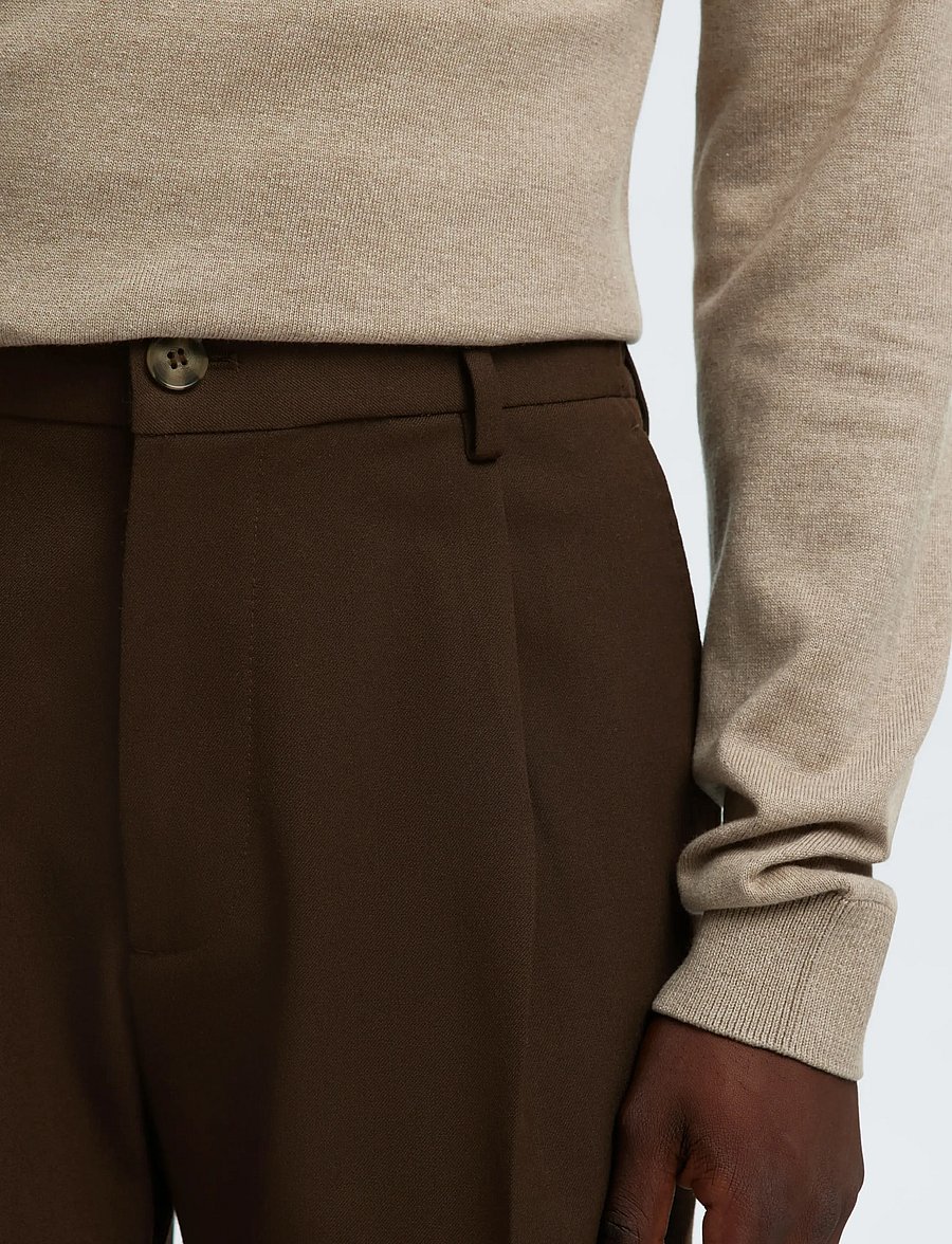 Selected - SLM220-LOOSE FINN FLEX PANTS NOOS - anzugshosen - demitasse - 4