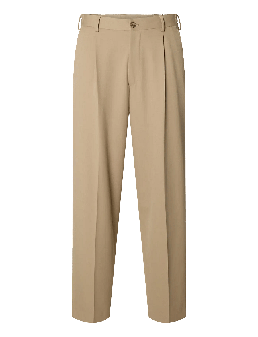 Selected - SLM220-LOOSE FINN FLEX PANTS NOOS - anzugshosen - greige - 1