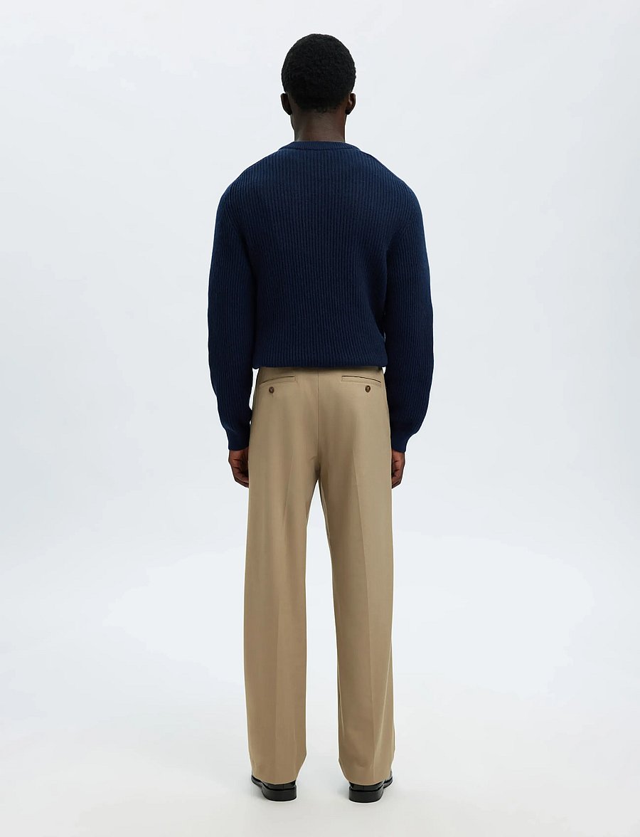 Selected - SLM220-LOOSE FINN FLEX PANTS NOOS - anzugshosen - greige - 2