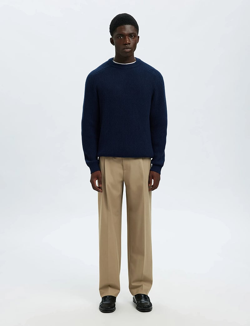 Selected - SLH220-LOOSE FINN FLEX PANTS NOOS - anzugshosen - greige - 3