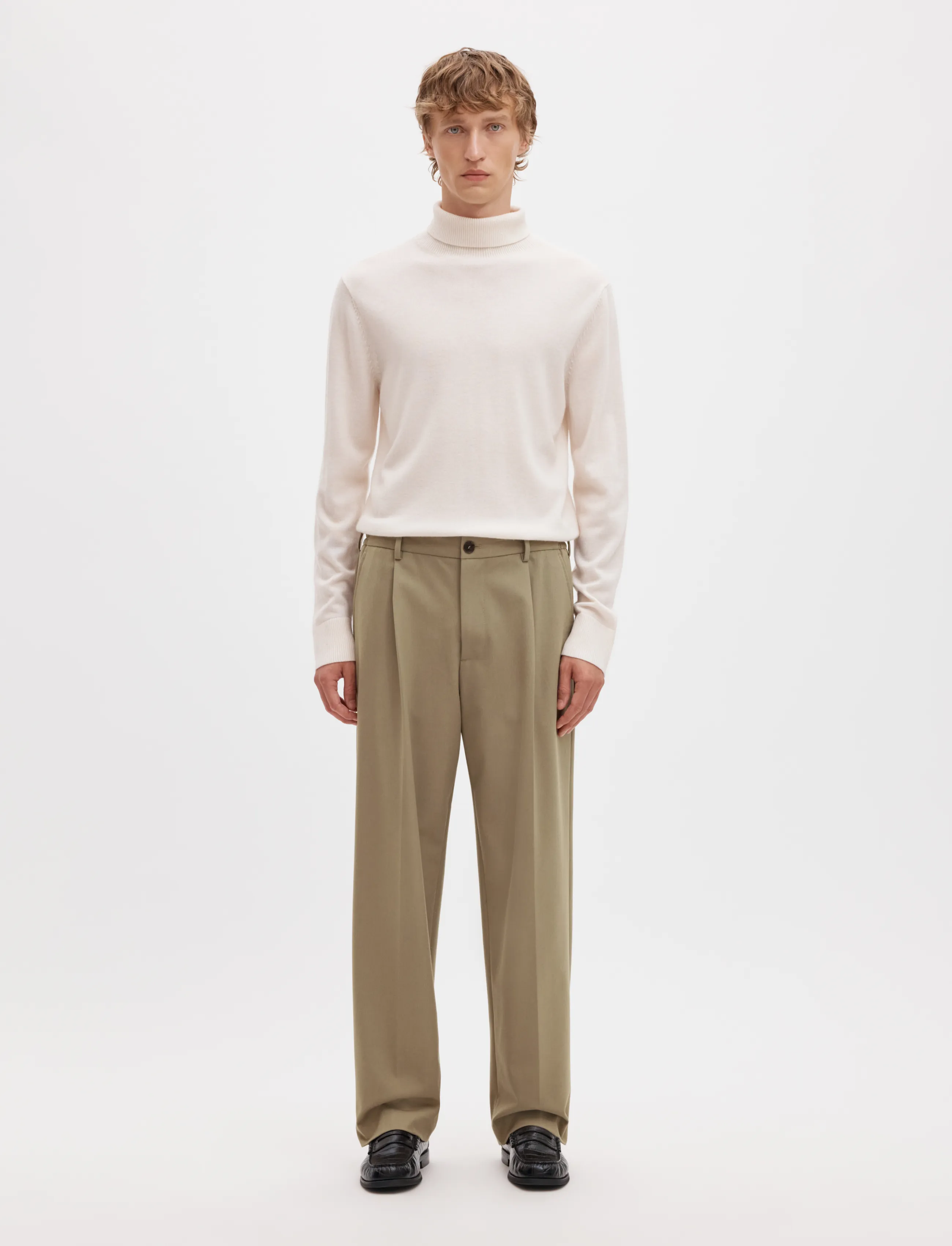 Selected - SLM220-LOOSE FINN FLEX PANTS NOOS - kostymbyxor - greige - 3