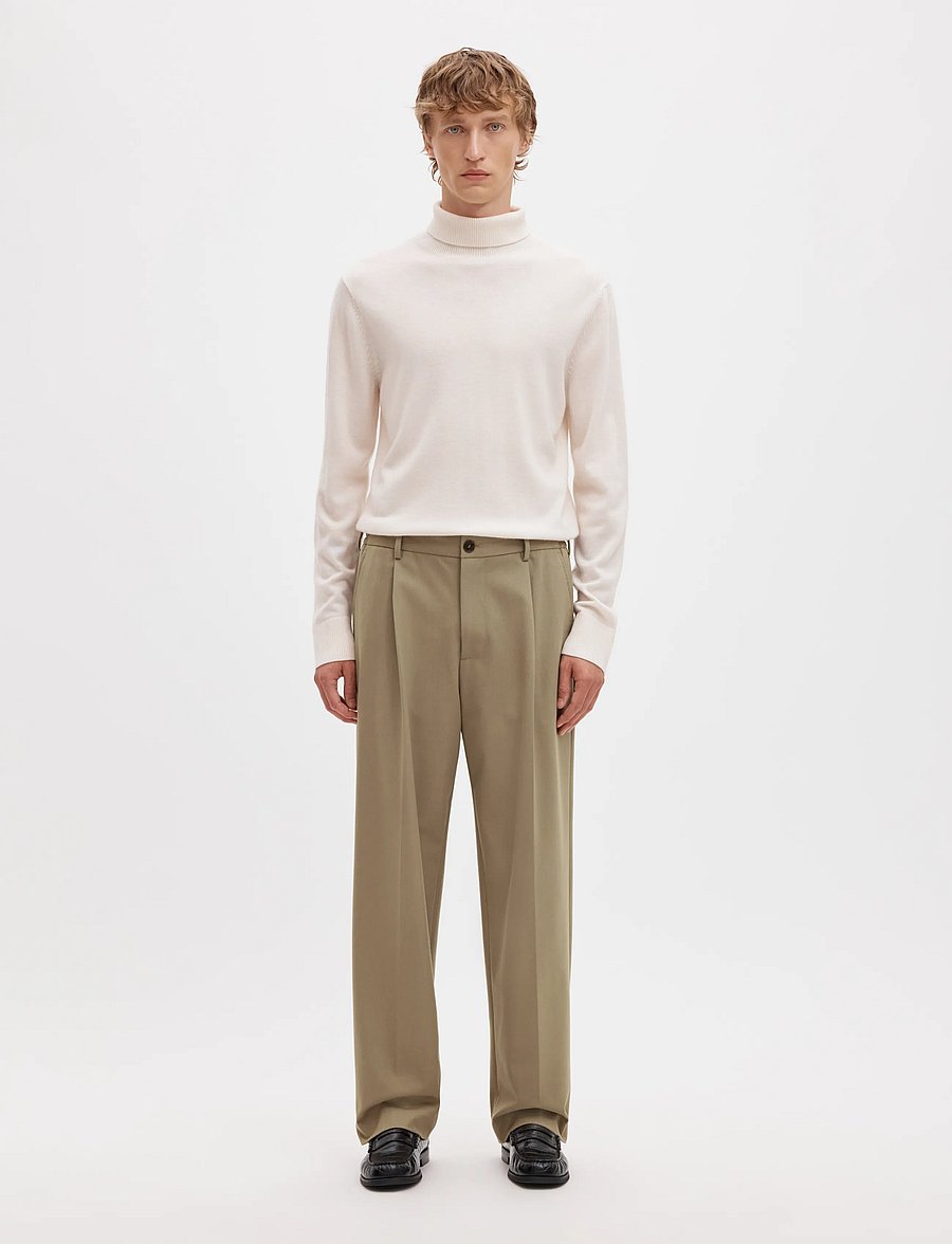 Selected - SLM220-LOOSE FINN FLEX PANTS NOOS - anzugshosen - greige - 3