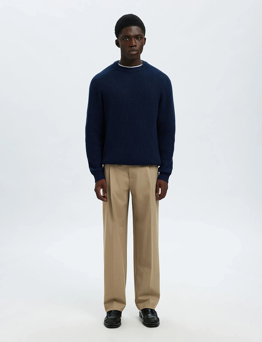 Selected - SLM220-LOOSE FINN FLEX PANTS NOOS - anzugshosen - greige - 3