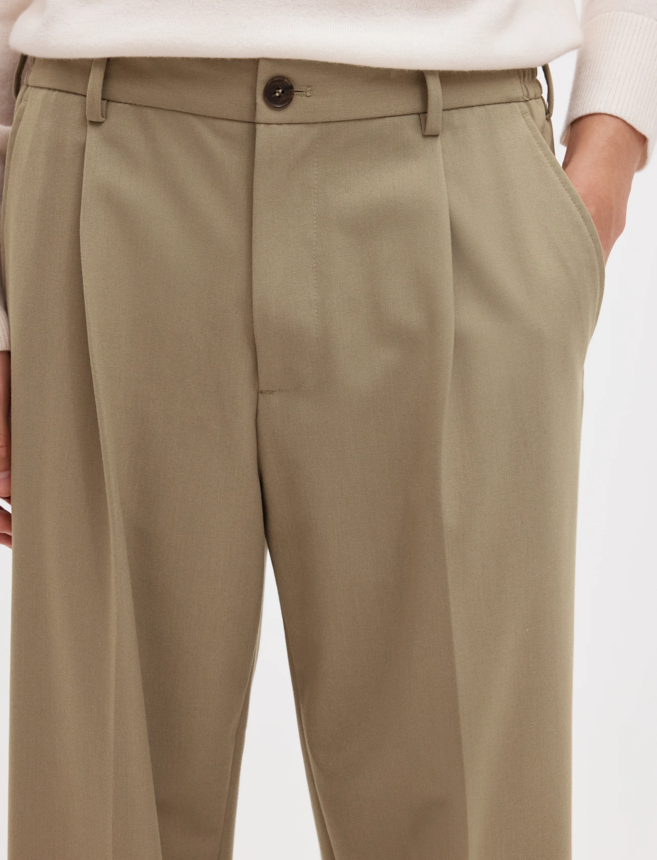 Selected - SLM220-LOOSE FINN FLEX PANTS NOOS - kostymbyxor - greige - 4