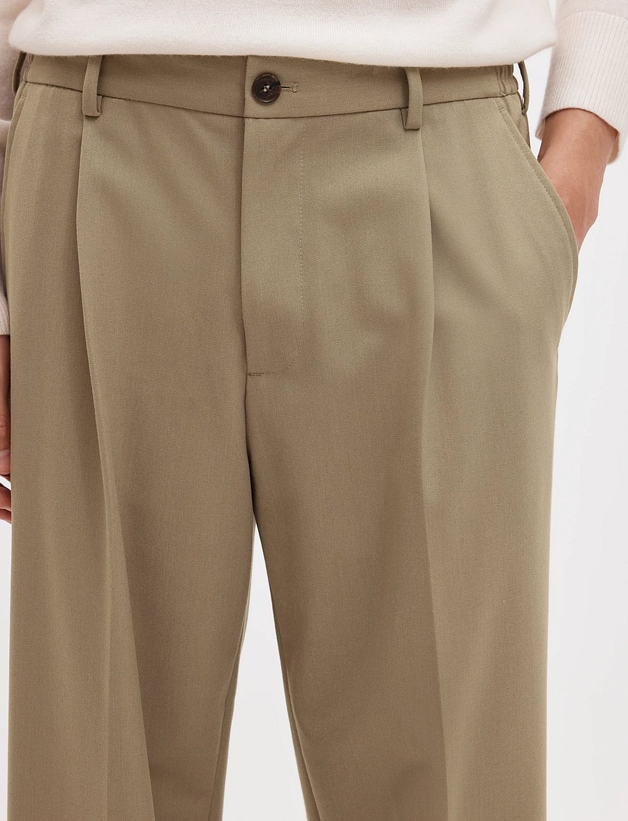 Selected - SLM220-LOOSE FINN FLEX PANTS NOOS - anzugshosen - greige - 4