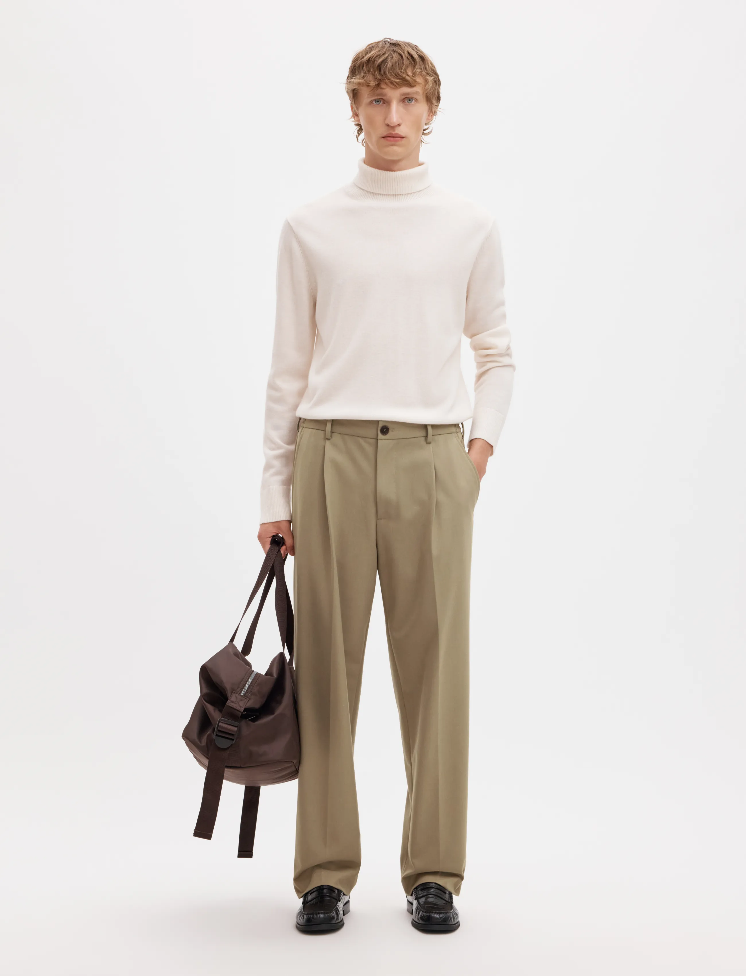 Selected - SLM220-LOOSE FINN FLEX PANTS NOOS - kostymbyxor - greige - 5