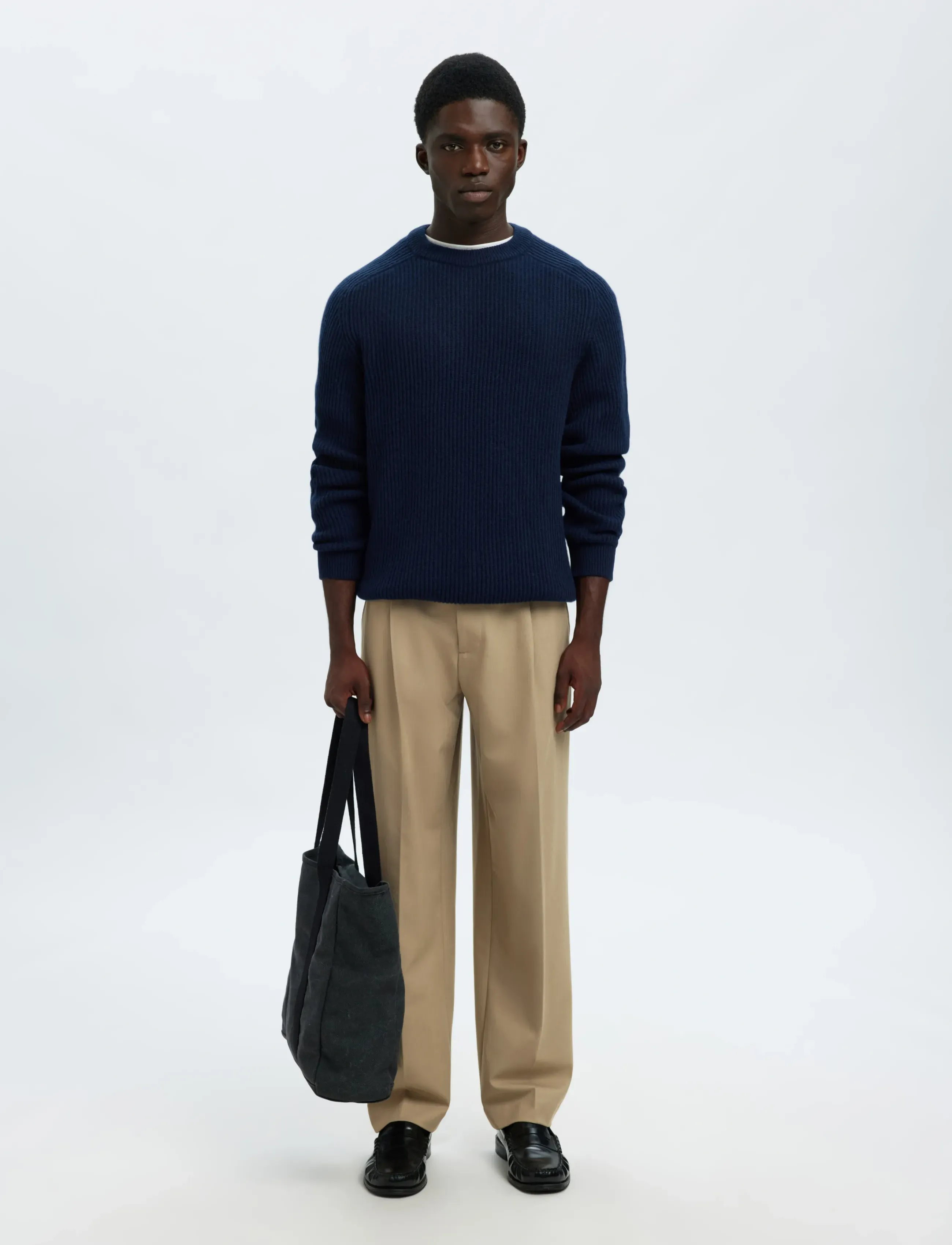 Selected - SLM220-LOOSE FINN FLEX PANTS NOOS - pantalons habillés - greige - 5