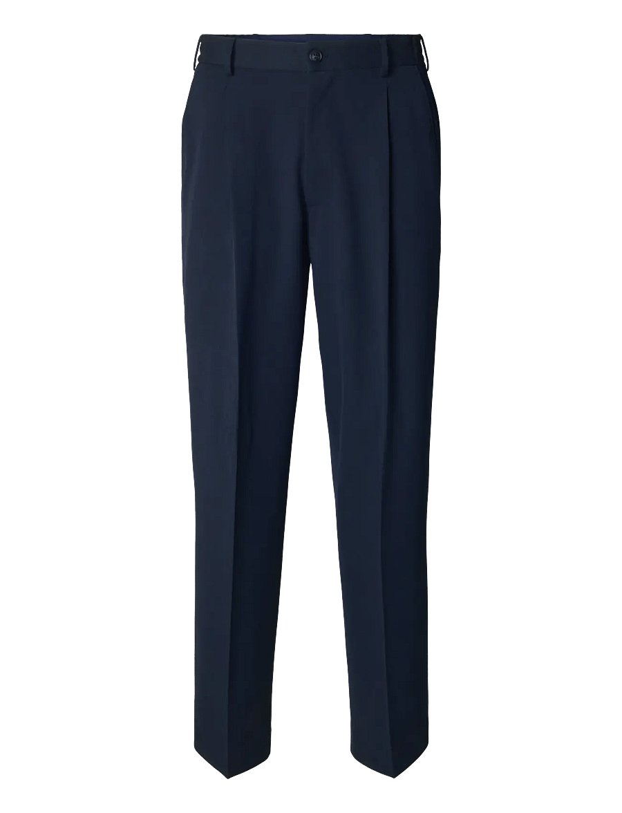 Selected - SLM220-LOOSE FINN FLEX PANTS NOOS - anzugshosen - navy blazer - 1