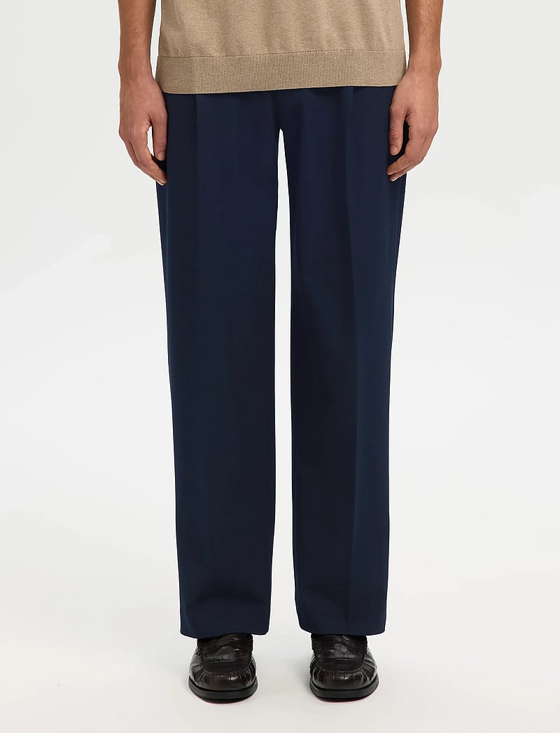 Selected - SLH220-LOOSE FINN FLEX PANTS NOOS - anzugshosen - navy blazer - 0