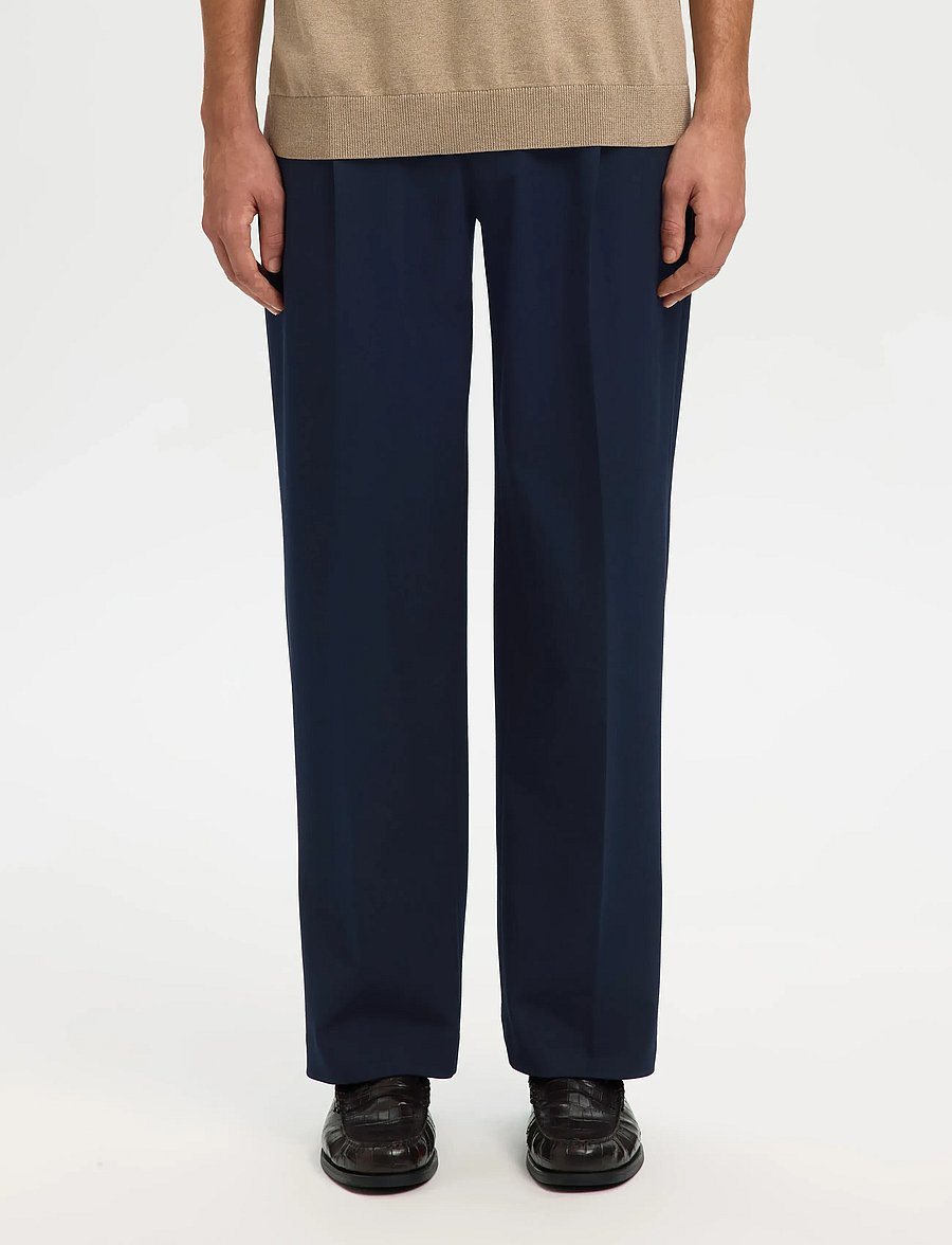 Selected - SLM220-LOOSE FINN FLEX PANTS NOOS - anzugshosen - navy blazer - 0