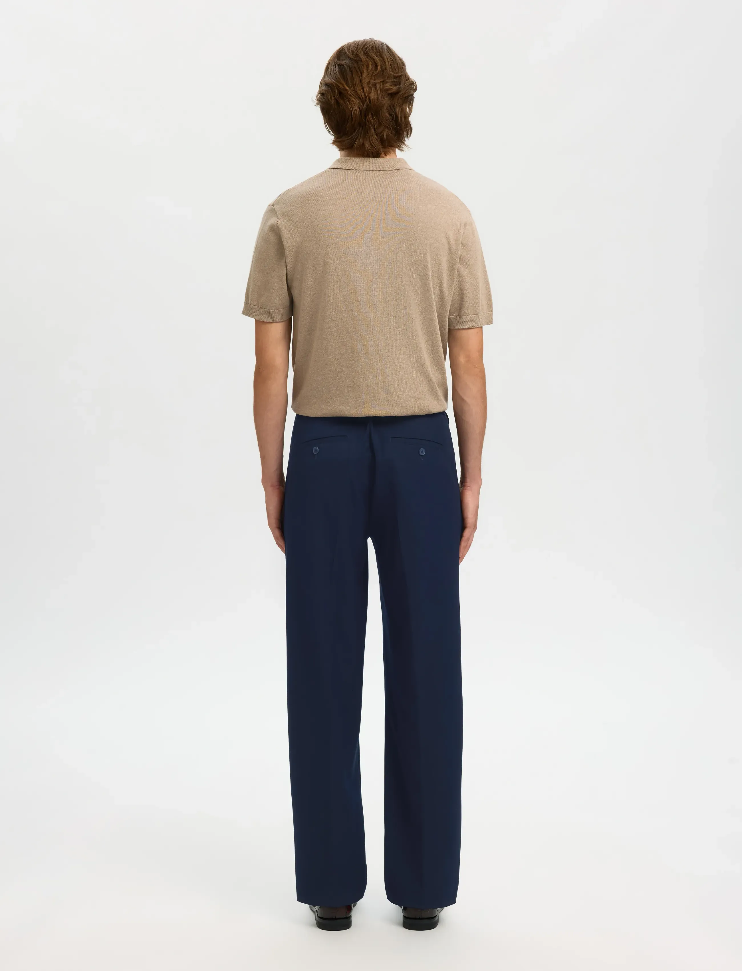 Selected - SLM220-LOOSE FINN FLEX PANTS NOOS - habitbukser - navy blazer - 2
