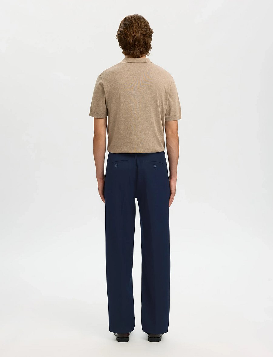 Selected - SLM220-LOOSE FINN FLEX PANTS NOOS - anzugshosen - navy blazer - 2