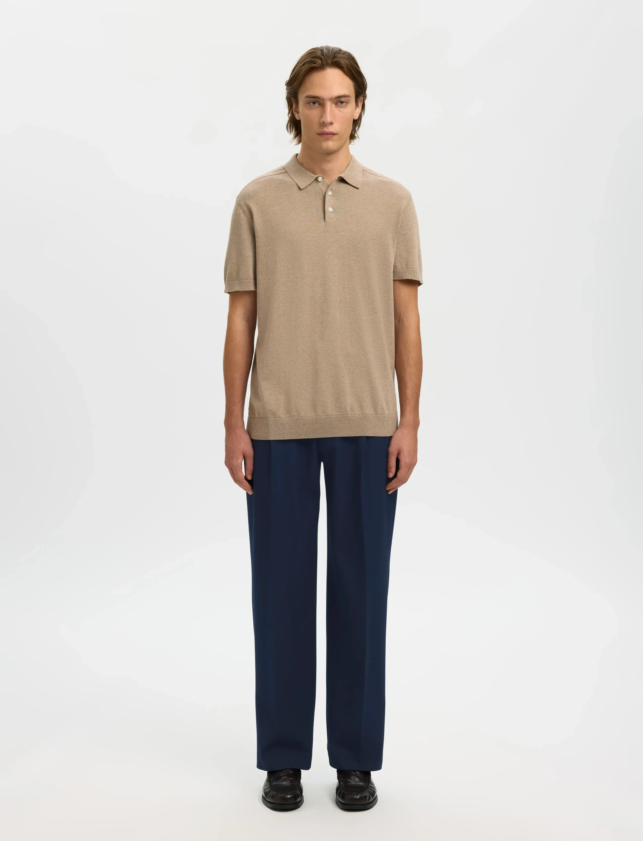 Selected - SLM220-LOOSE FINN FLEX PANTS NOOS - habitbukser - navy blazer - 3