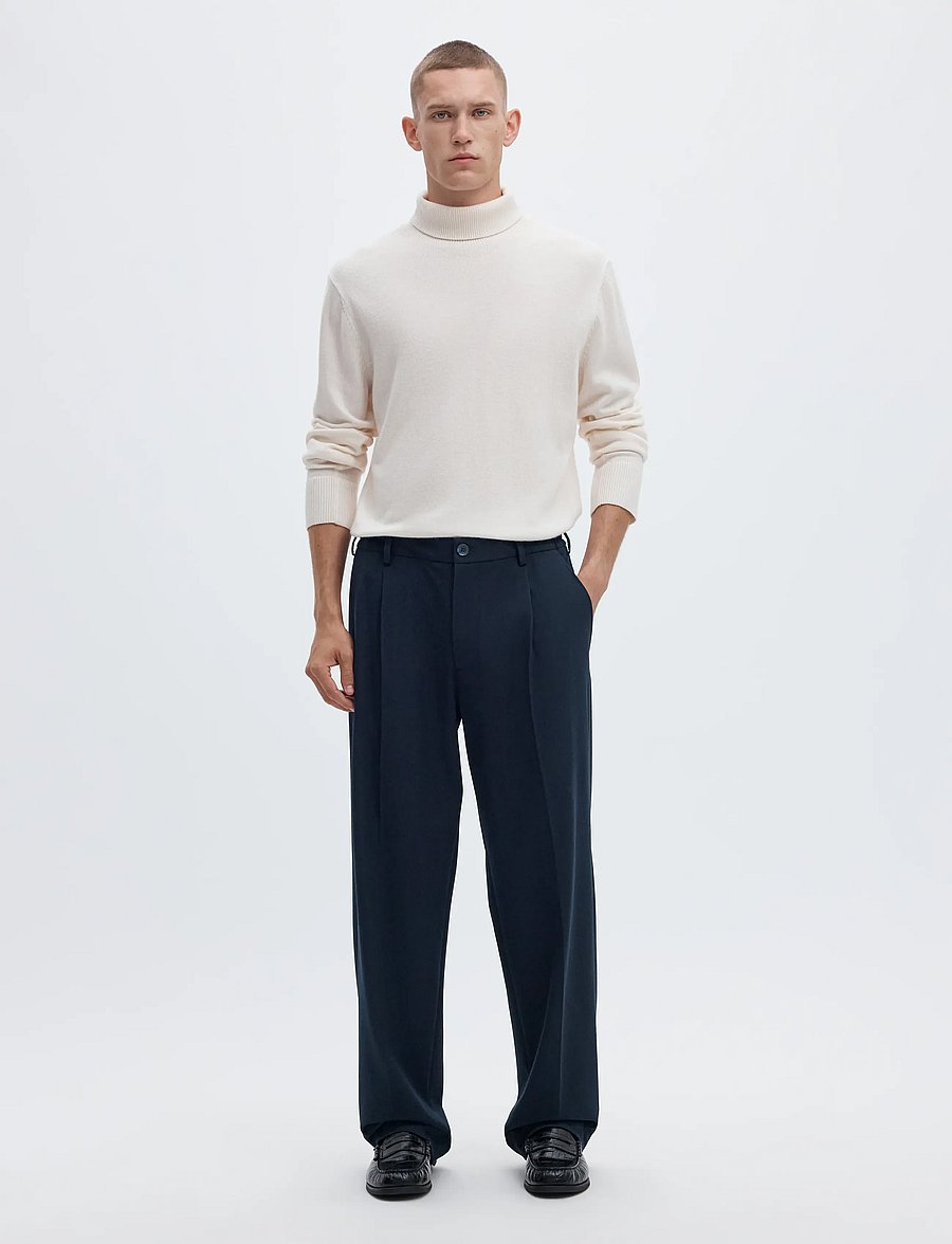 Selected - SLH220-LOOSE FINN FLEX PANTS NOOS - anzugshosen - navy blazer - 3