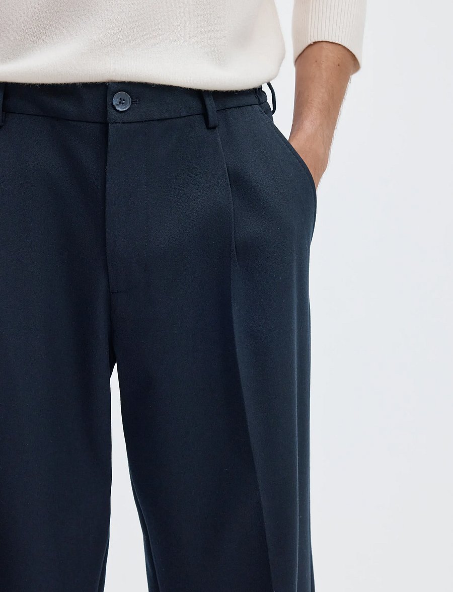 Selected - SLH220-LOOSE FINN FLEX PANTS NOOS - anzugshosen - navy blazer - 4