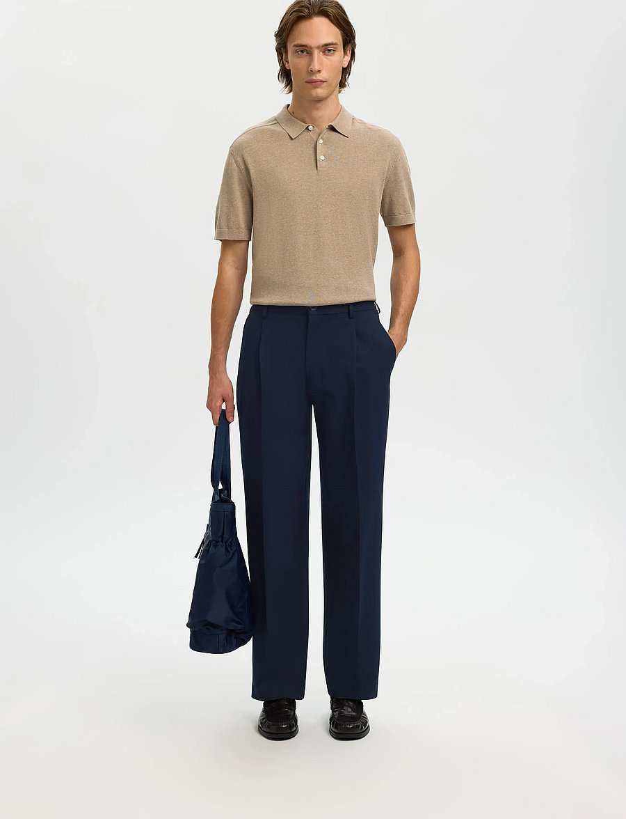 Selected - SLM220-LOOSE FINN FLEX PANTS NOOS - anzugshosen - navy blazer - 5
