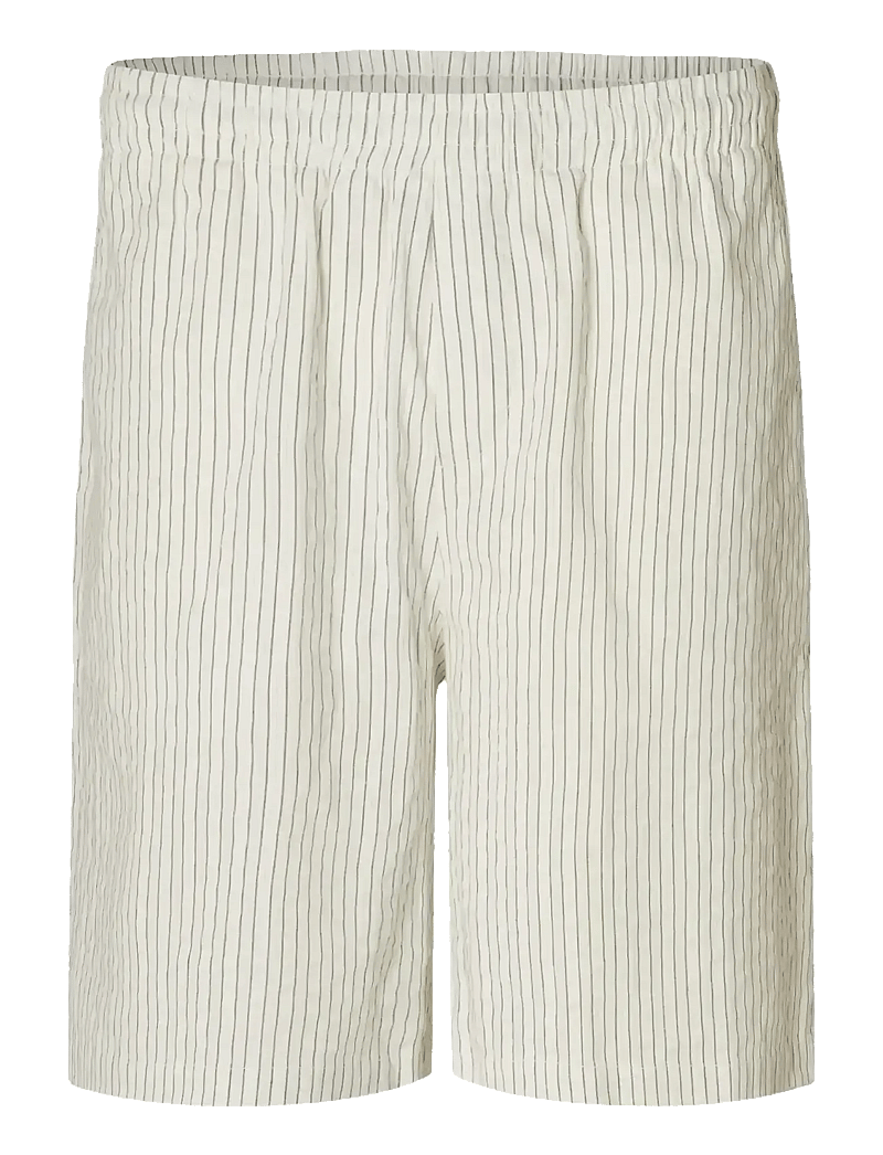 Selected - SLHLOOSE-ACE SEERSUCKER STRING SHORTS - casual shorts - egret - 1