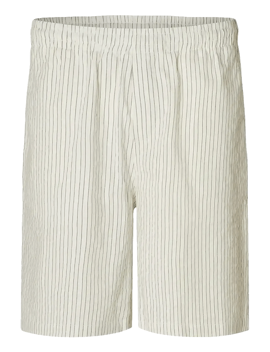 Selected - SLHLOOSE-ACE SEERSUCKER STRING SHORTS - casual shorts - egret - 1