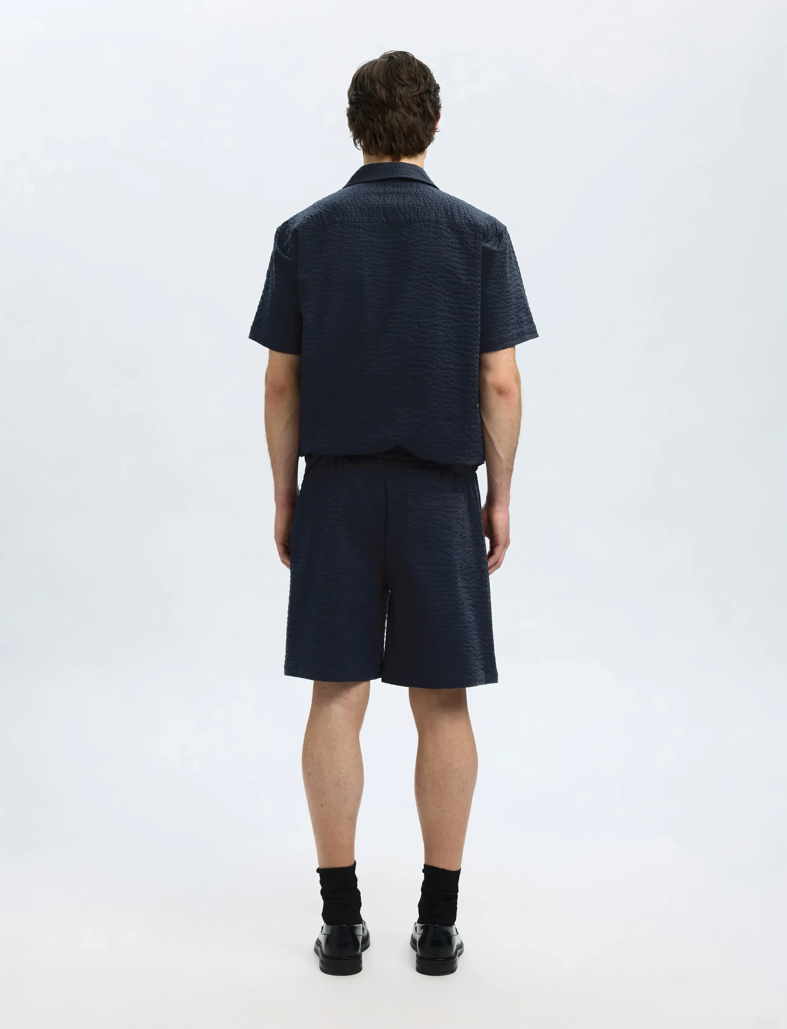 Selected - SLHLOOSE-ACE SEERSUCKER STRING SHORTS - casual shorts - sky captain - 3