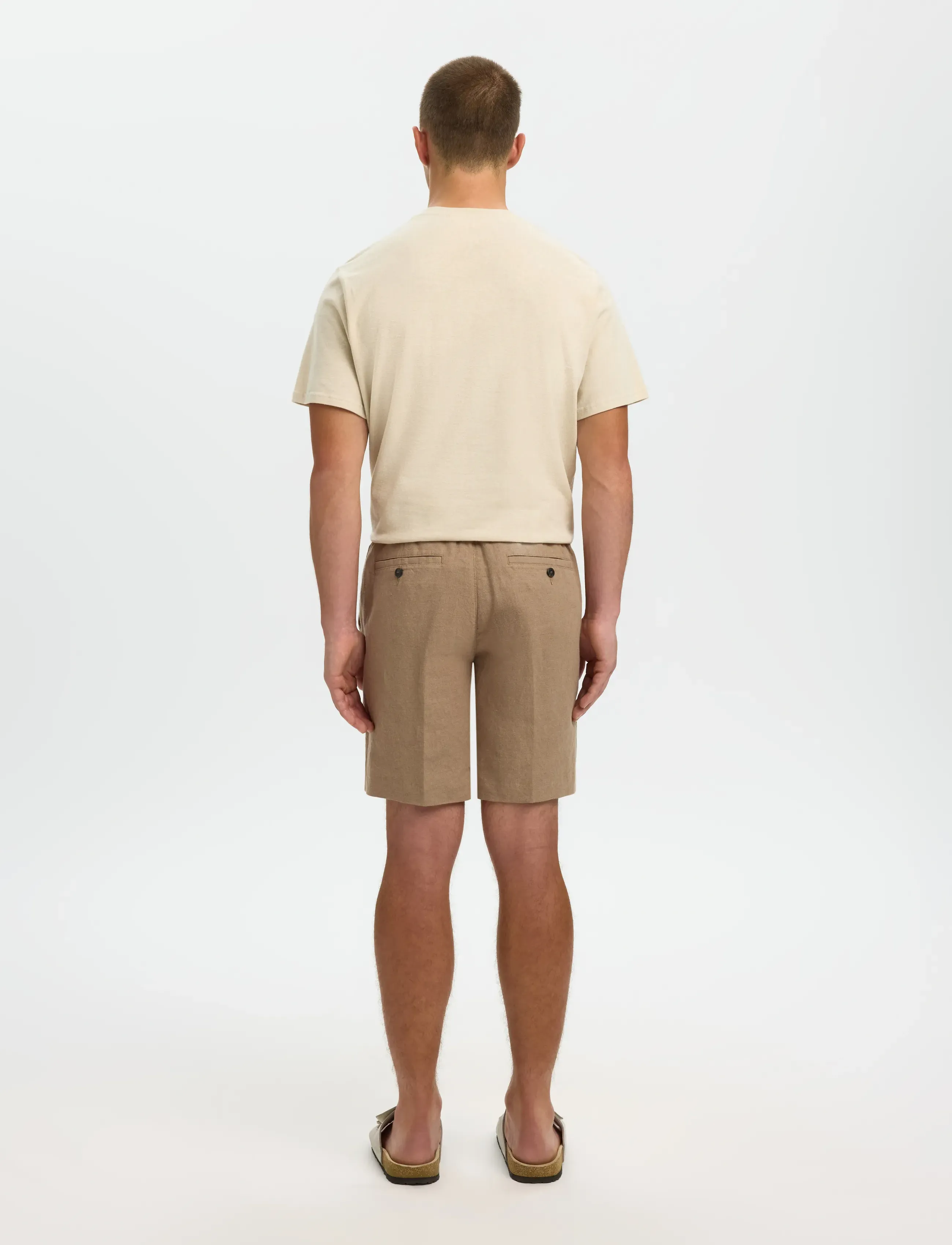 Selected - SLMREGULAR-LEROY LINEN BLD SHORTS NOOS - hørshorts - caribou - 2
