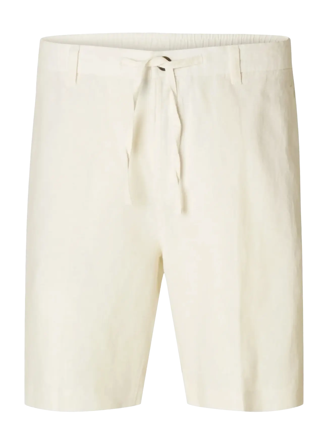 Selected SLMREGULAR-LEROY LINEN BLD SHORTS NOOS - Lühikesed püksid - CLOUD DANCER / cream
